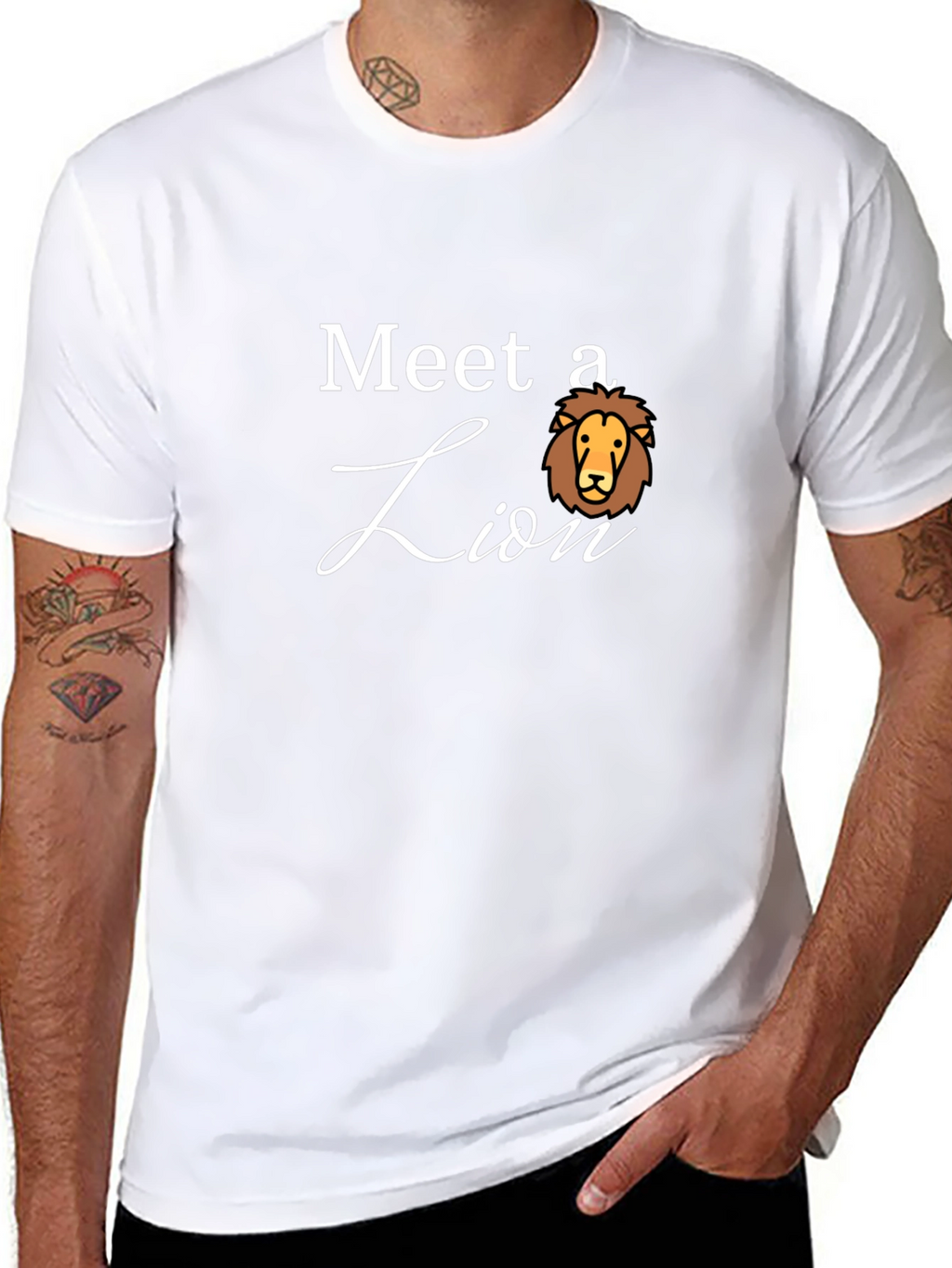 Meet a Lion Graphic Tee - Black