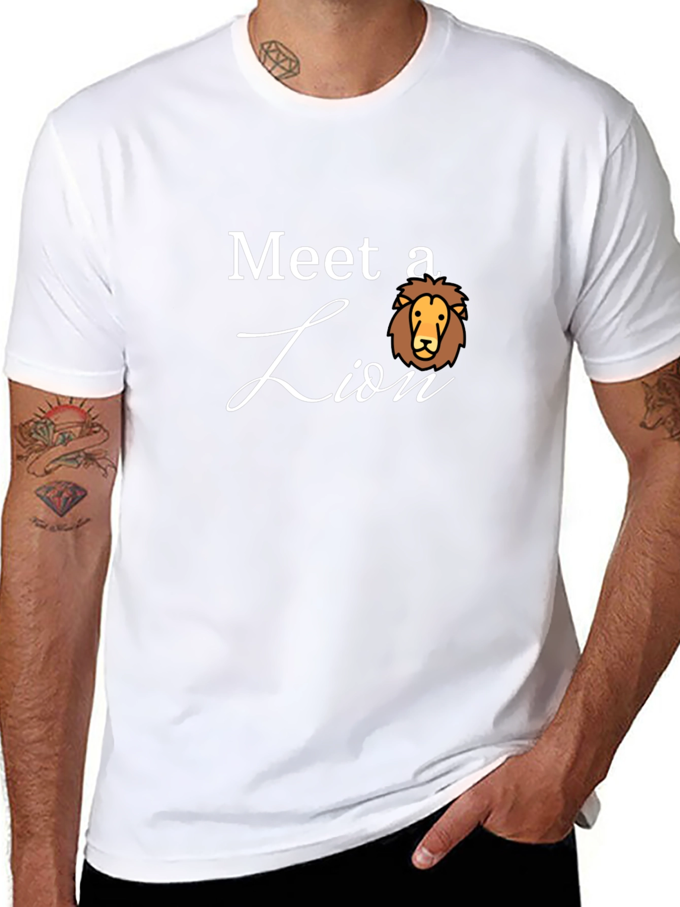 Meet a Lion Graphic Tee - Black