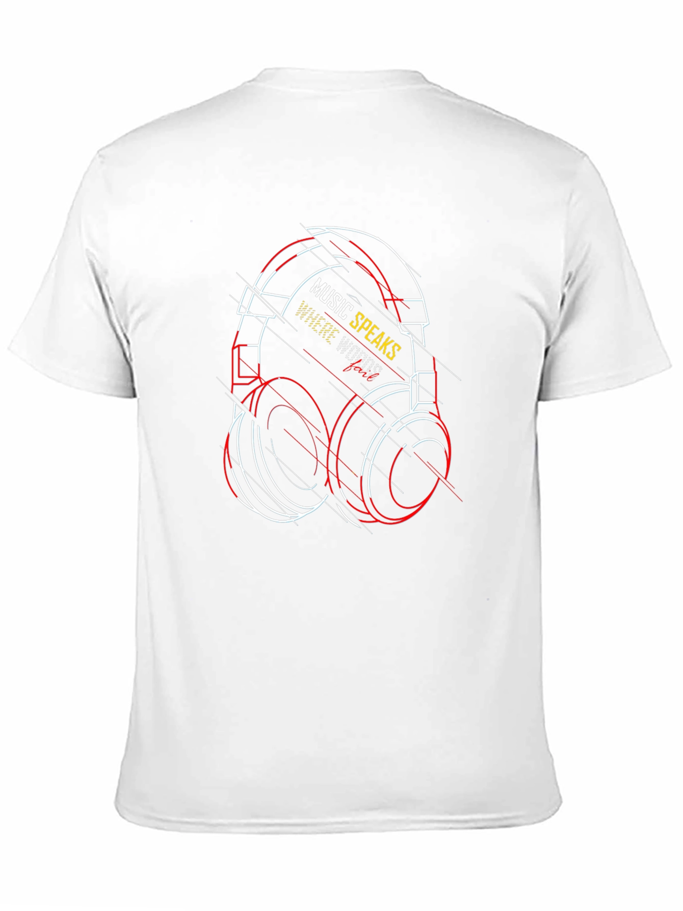 Music Speaks T-Shirt - Unique Headphones Design