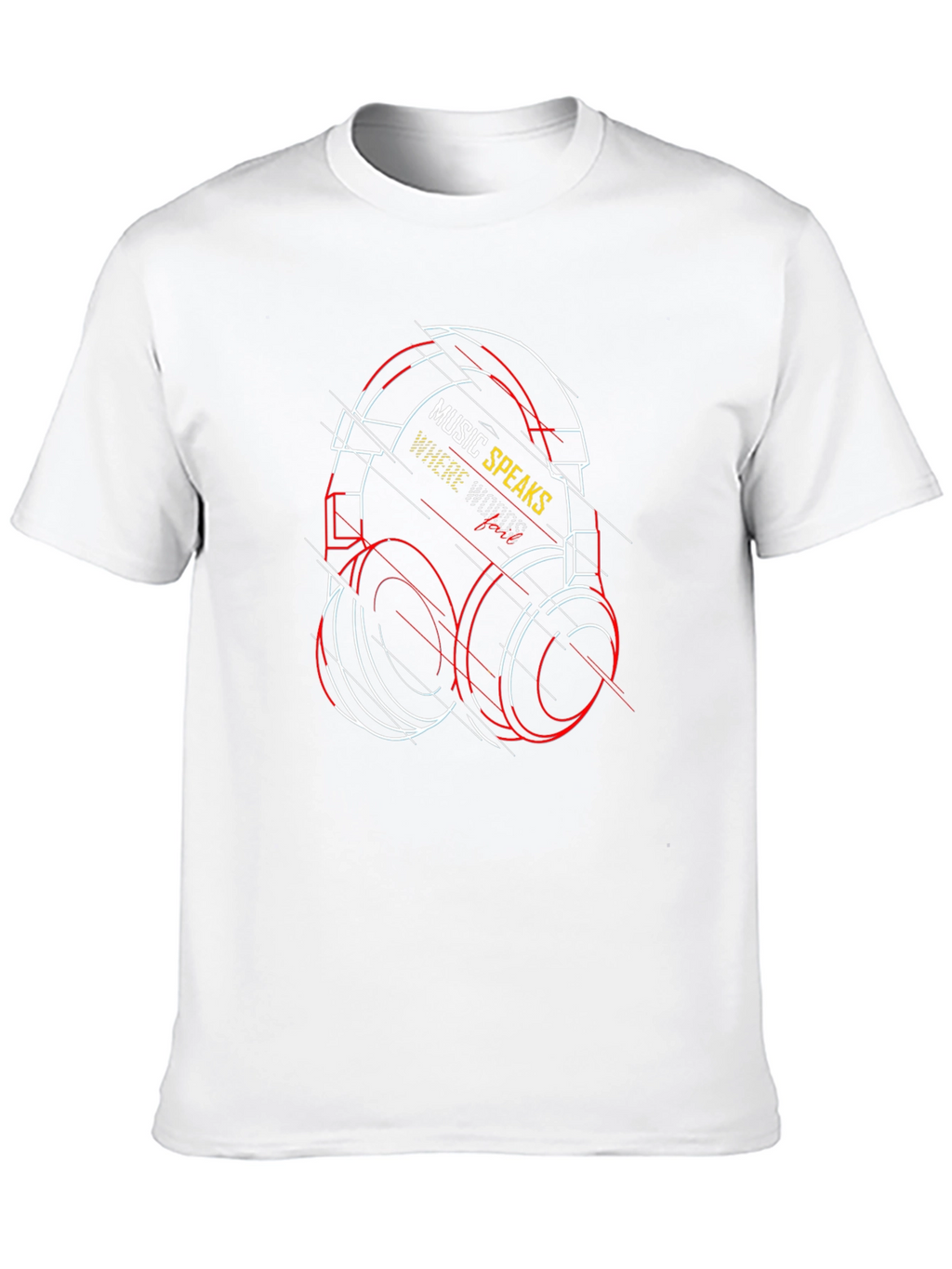 Music Speaks T-Shirt - Unique Headphones Design
