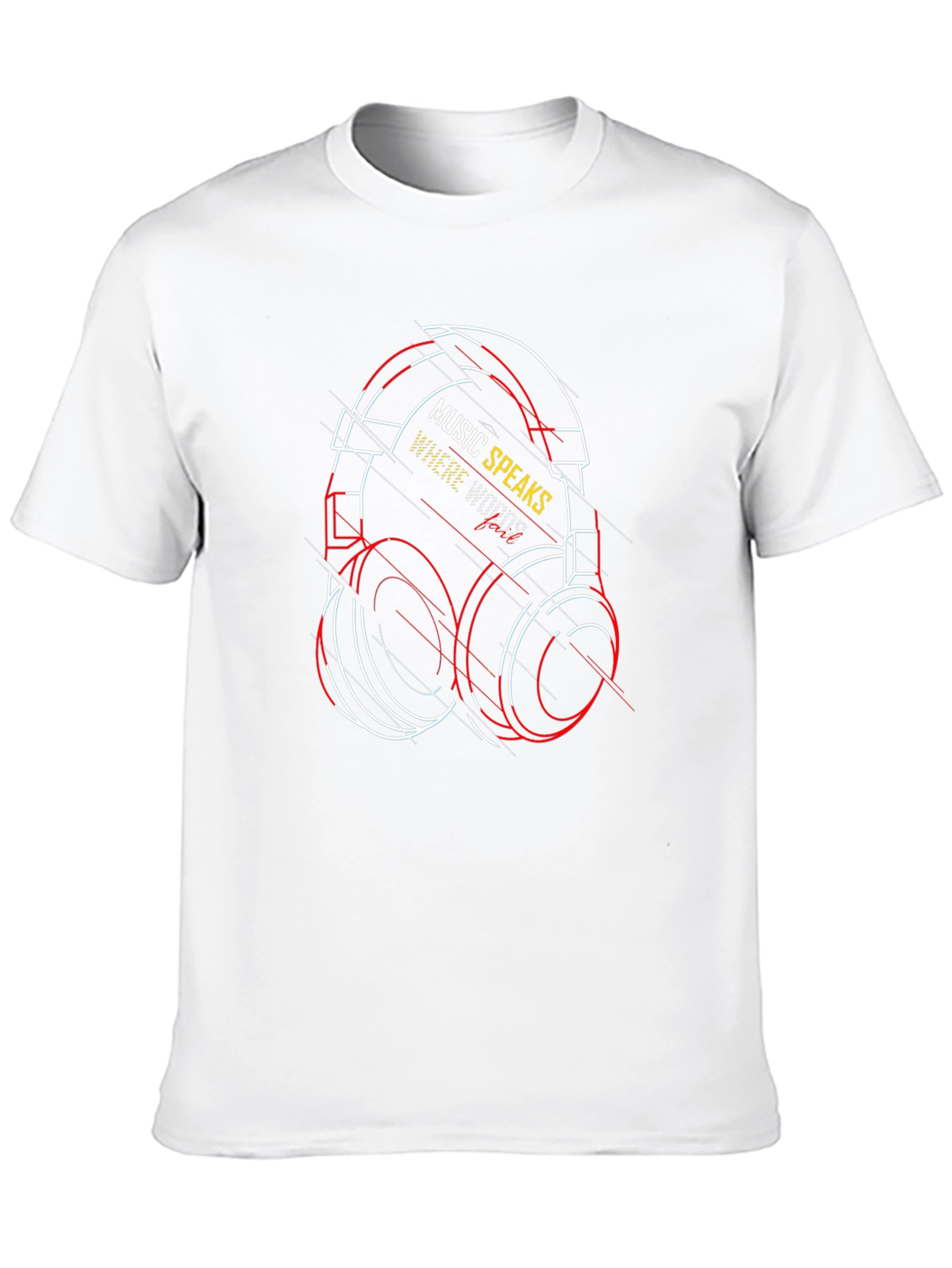Music Speaks T-Shirt - Unique Headphones Design