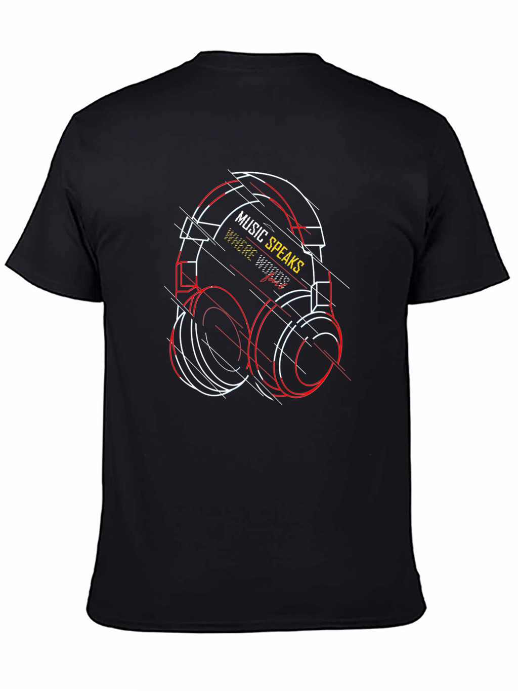 Music Speaks T-Shirt - Unique Headphones Design