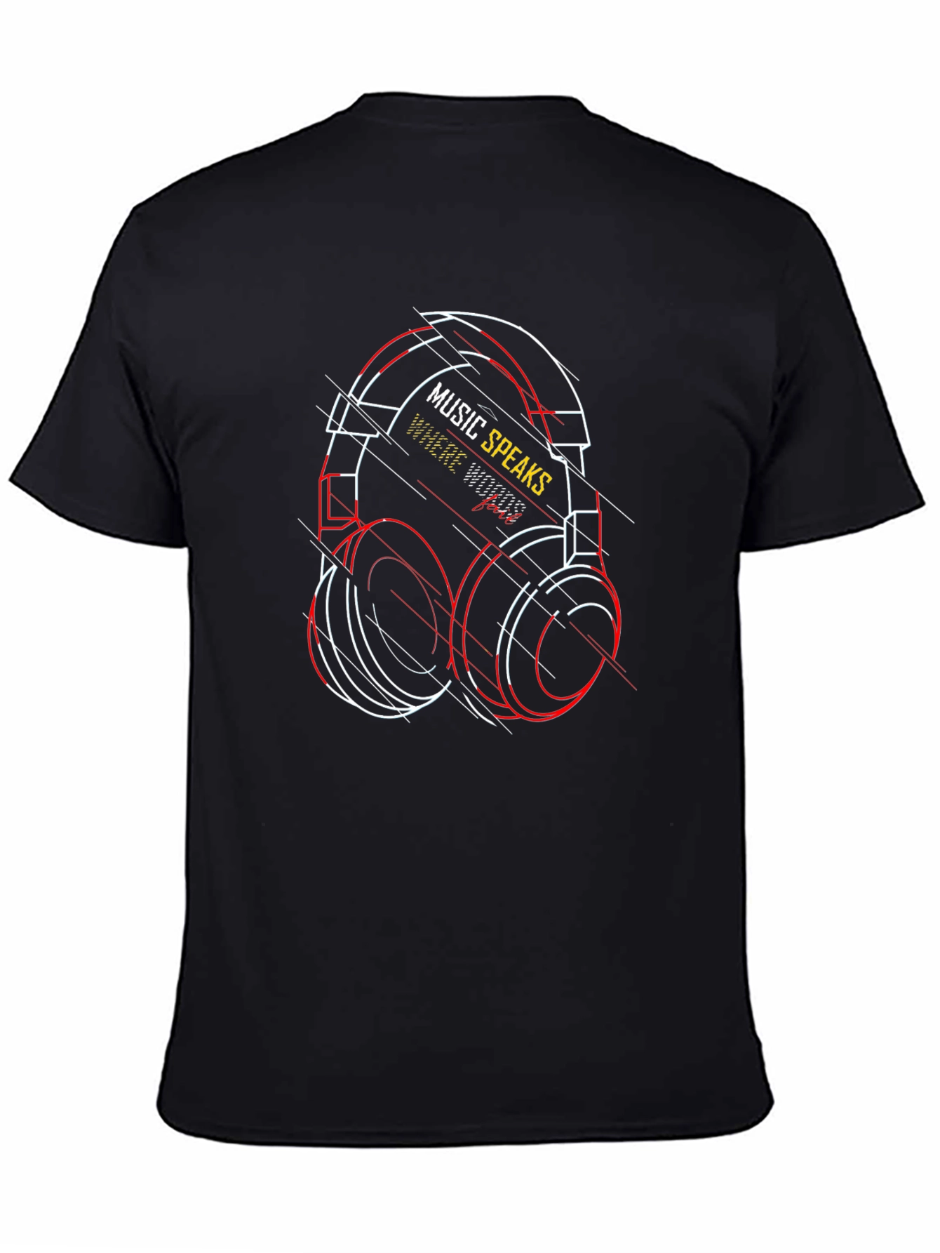 Music Speaks T-Shirt - Unique Headphones Design