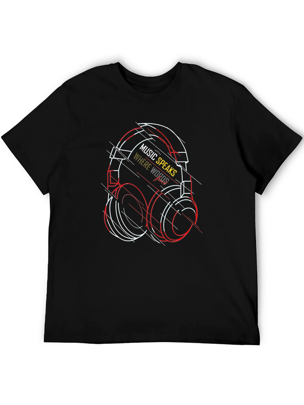 Music Speaks T-Shirt - Unique Headphones Design