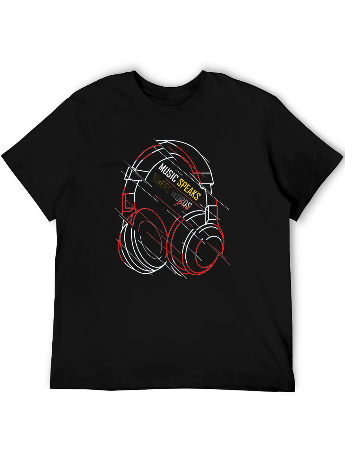 Music Speaks T-Shirt - Unique Headphones Design