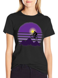 Sunset Biker Graphic Tee - Mountain Bike Shirt