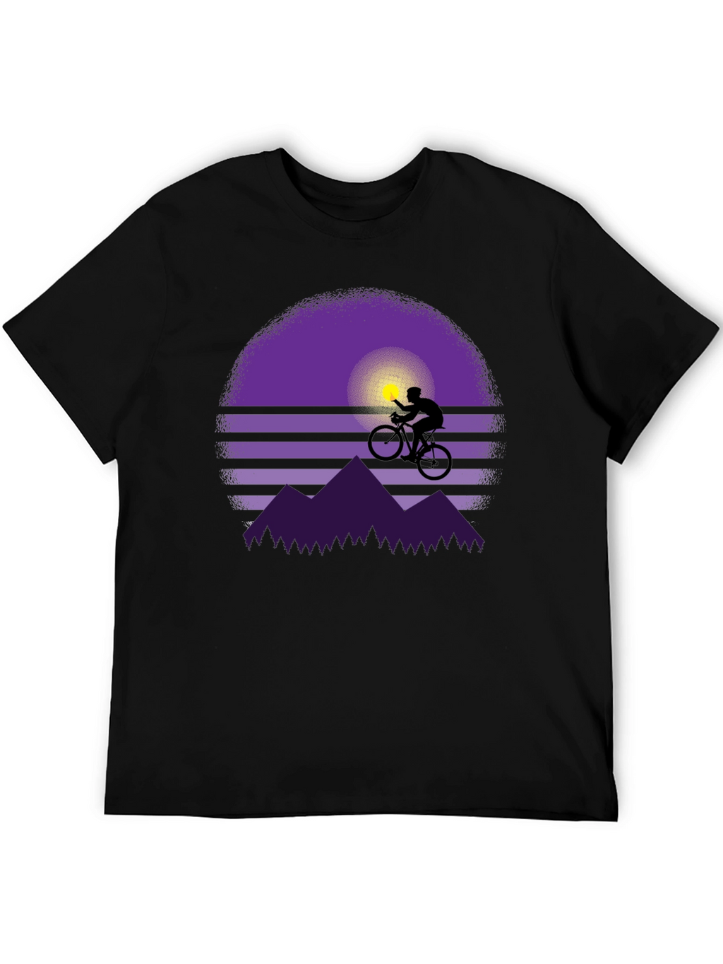 Sunset Biker Graphic Tee - Mountain Bike Shirt