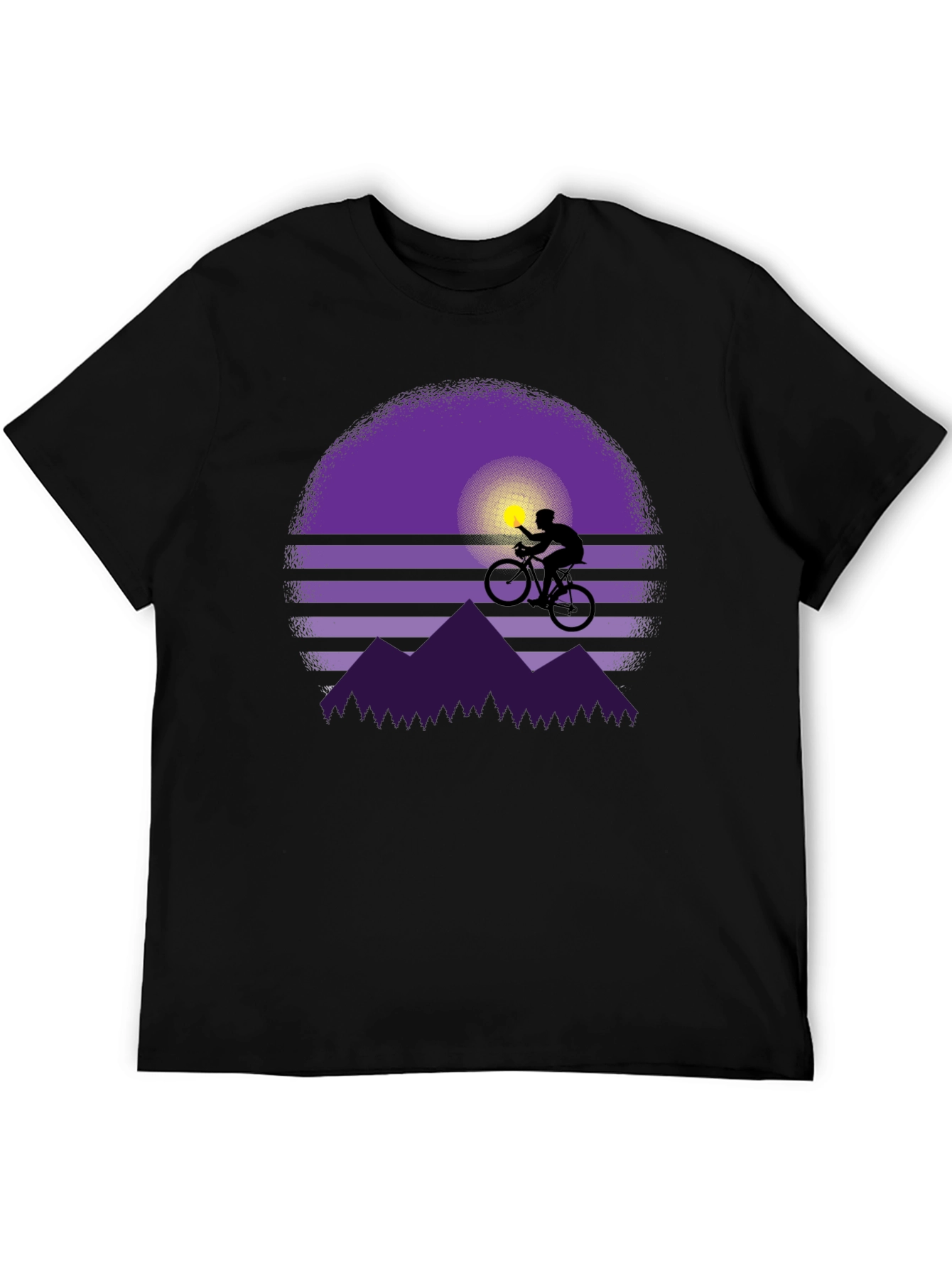 Sunset Biker Graphic Tee - Mountain Bike Shirt