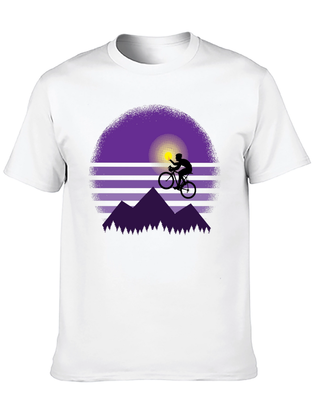 Sunset Biker Graphic Tee - Mountain Bike Shirt
