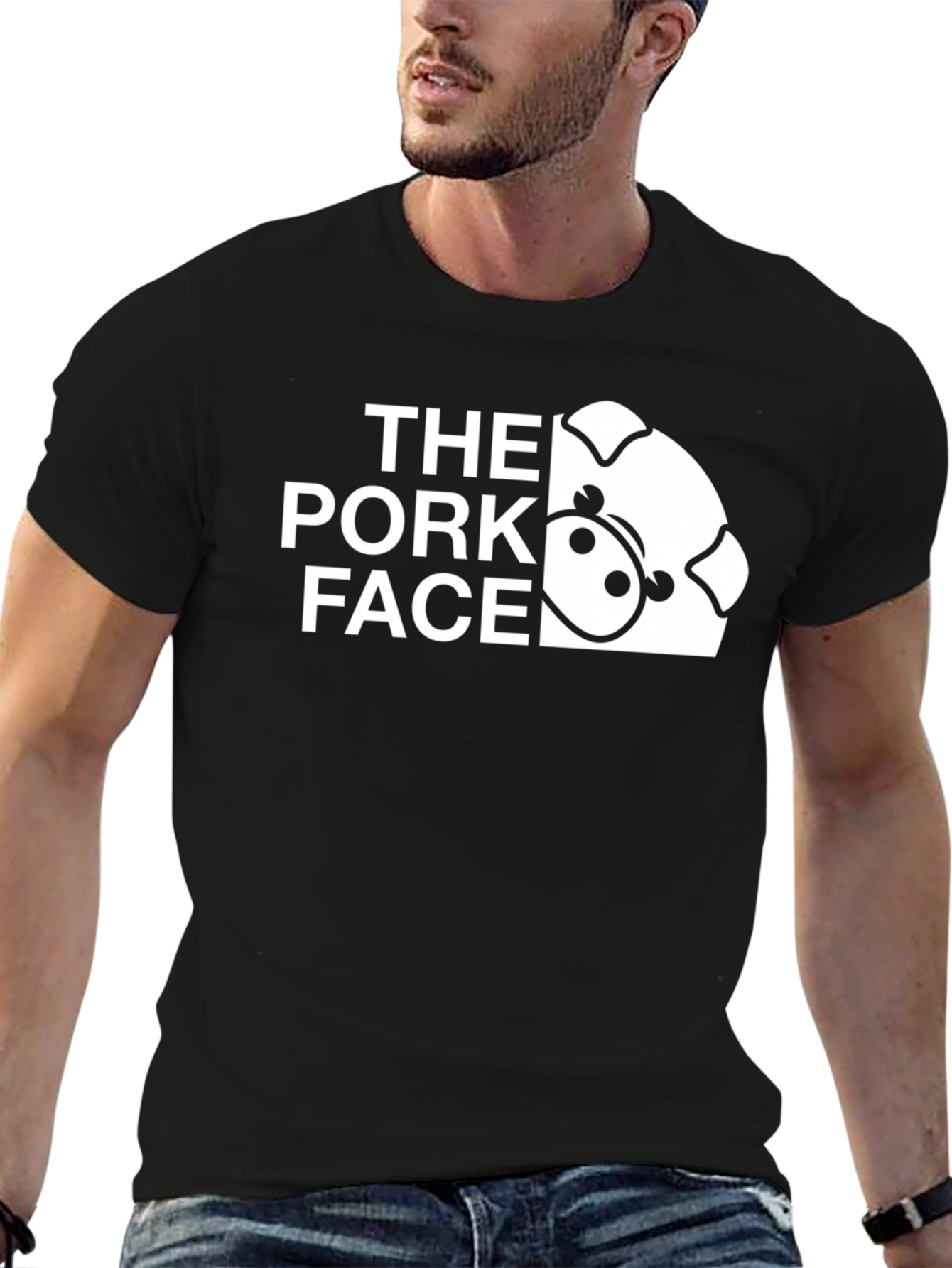 The Pork Face Graphic Tee - Cool Pig Design