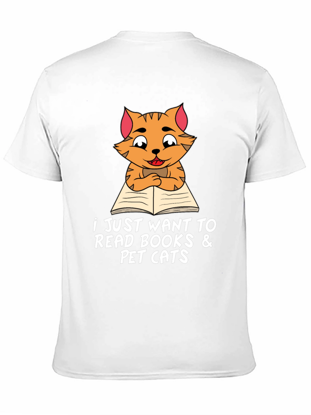 Cat Reading Books T-Shirt Pet Lover Tee