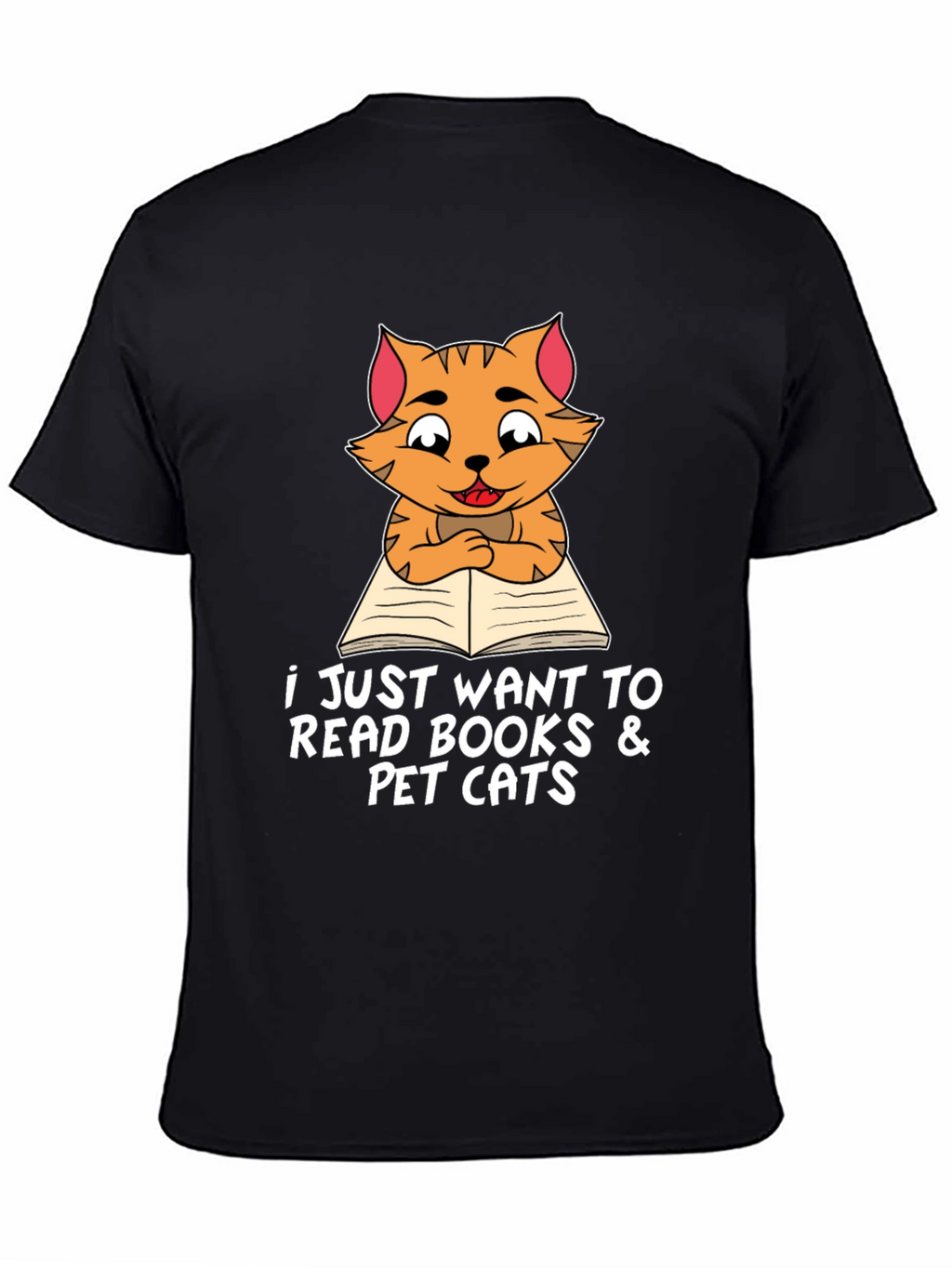 Cat Reading Books T-Shirt Pet Lover Tee