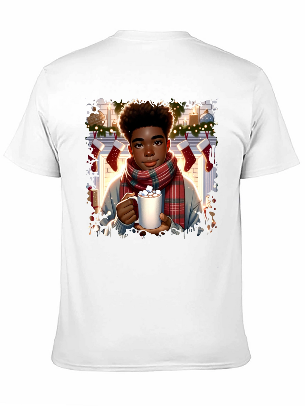 Winter Comfort T-Shirt: Boy with Cocoa