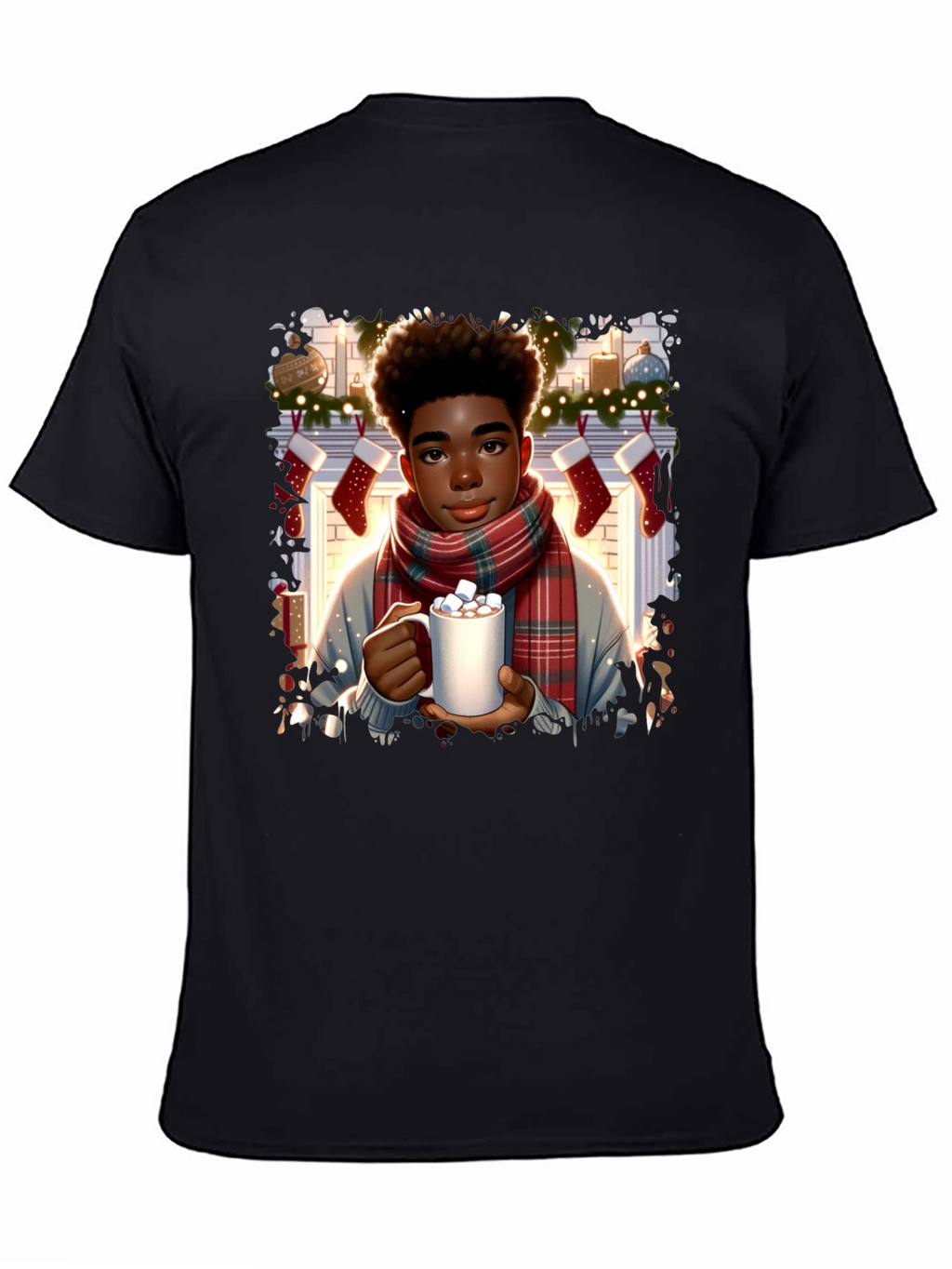 Winter Comfort T-Shirt: Boy with Cocoa