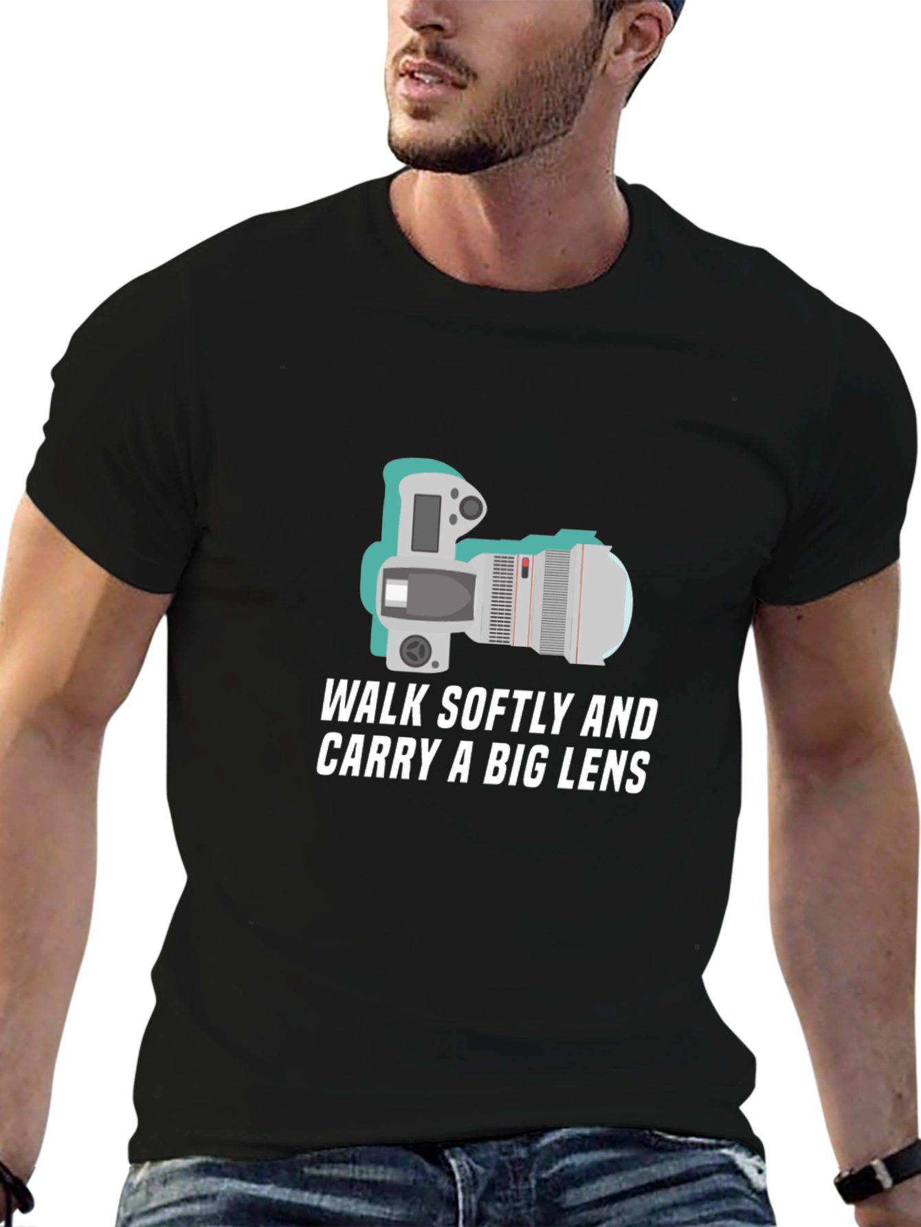 Walk Softly Big Lens Camera T-Shirt