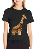 Giraffe Graphic Tee - Stylish Black T-Shirt