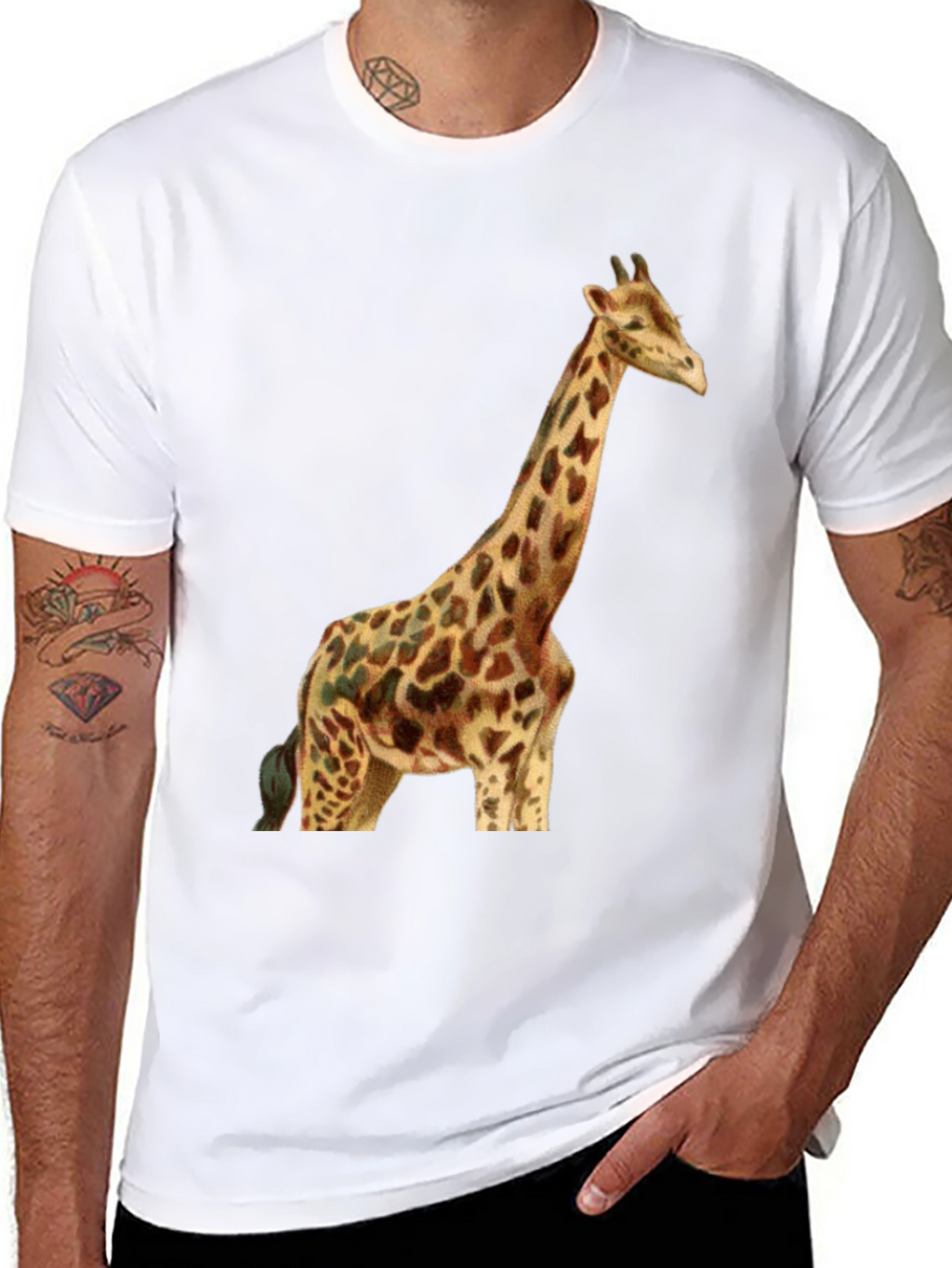 Giraffe Graphic Tee - Stylish Black T-Shirt
