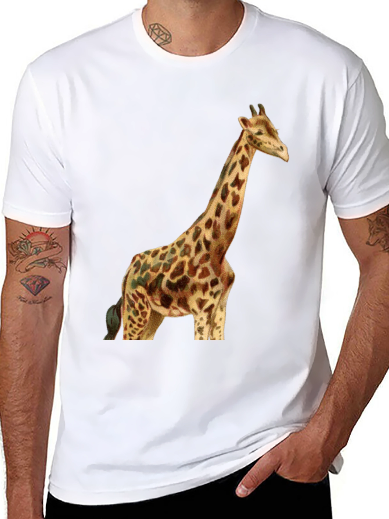 Giraffe Graphic Tee - Stylish Black T-Shirt