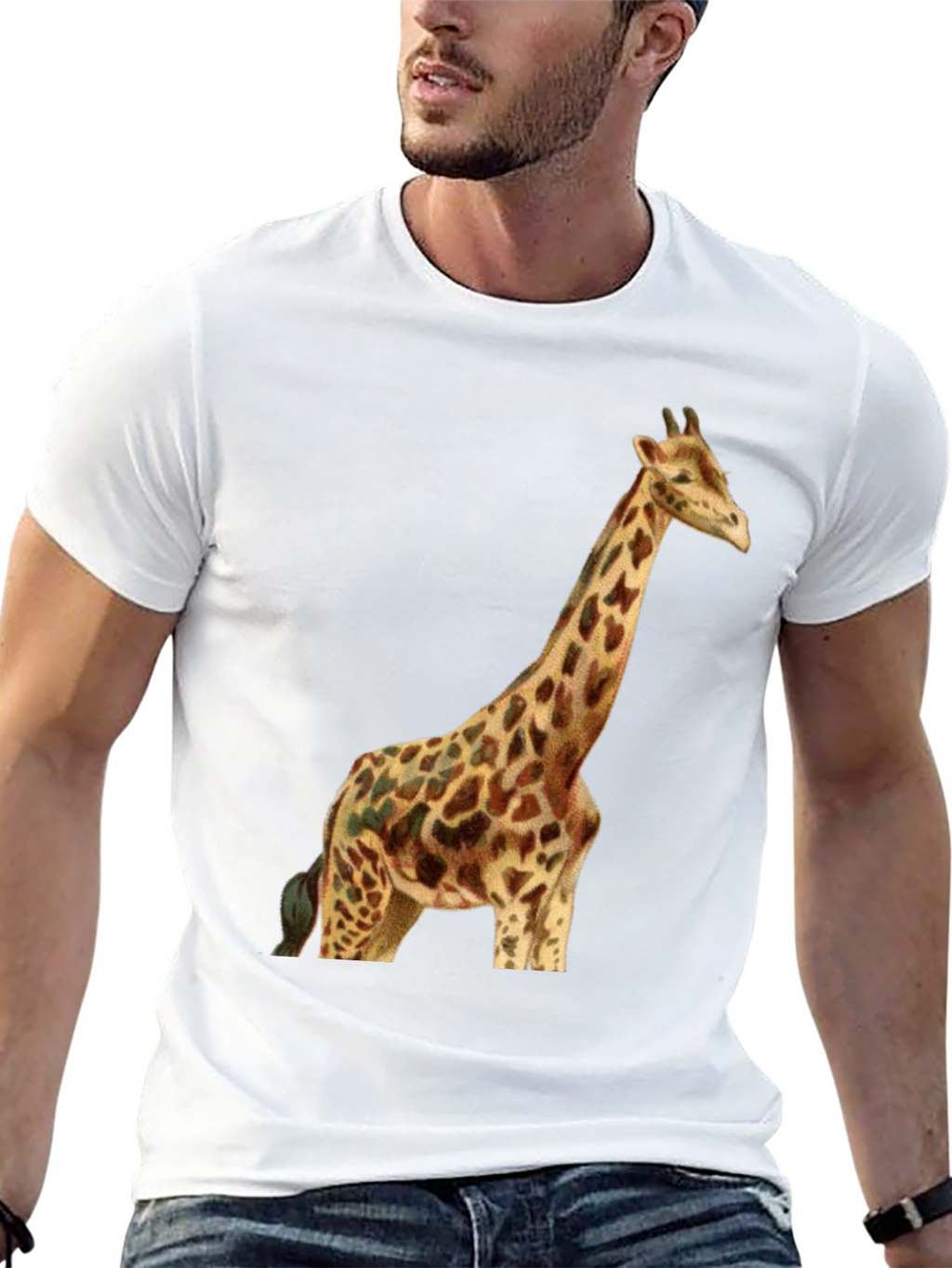 Giraffe Graphic Tee - Stylish Black T-Shirt