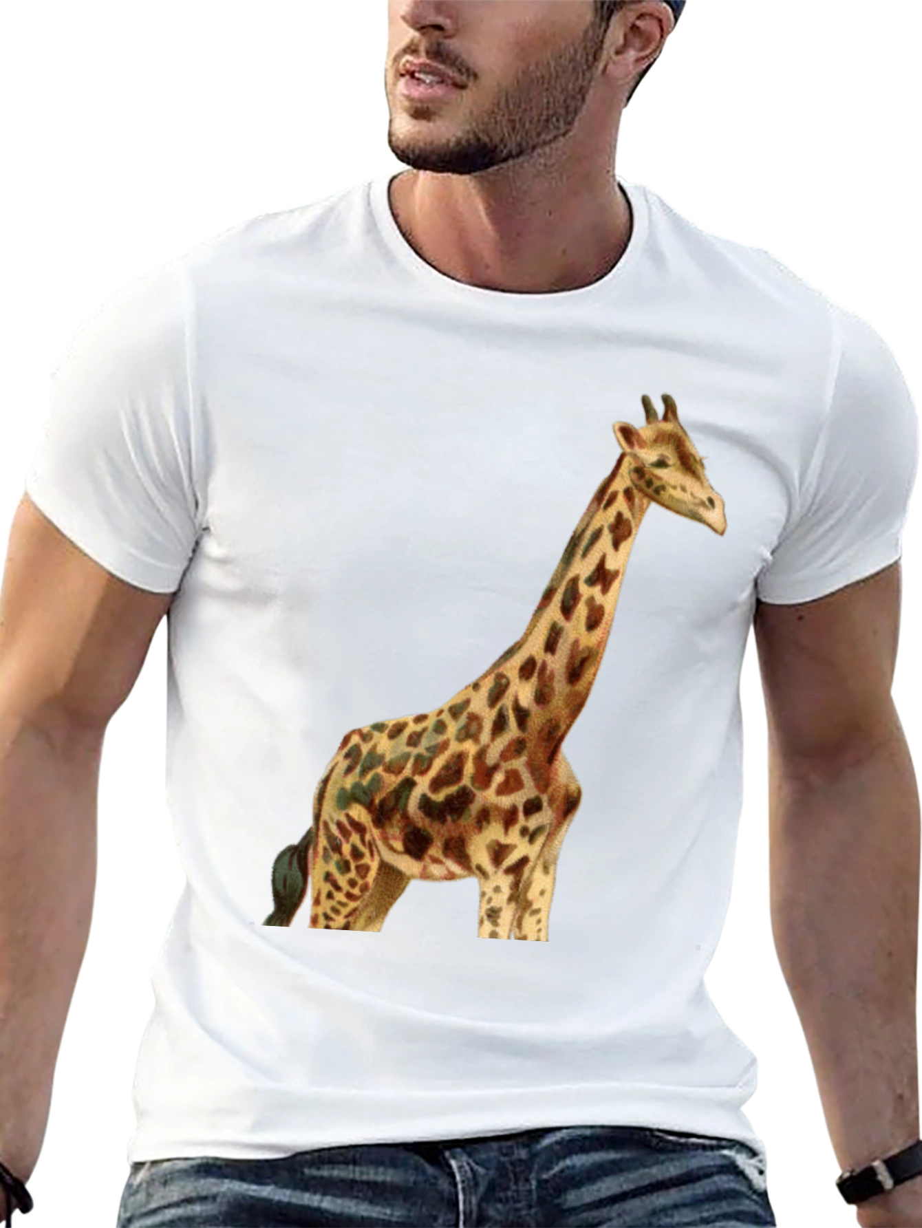 Giraffe Graphic Tee - Stylish Black T-Shirt