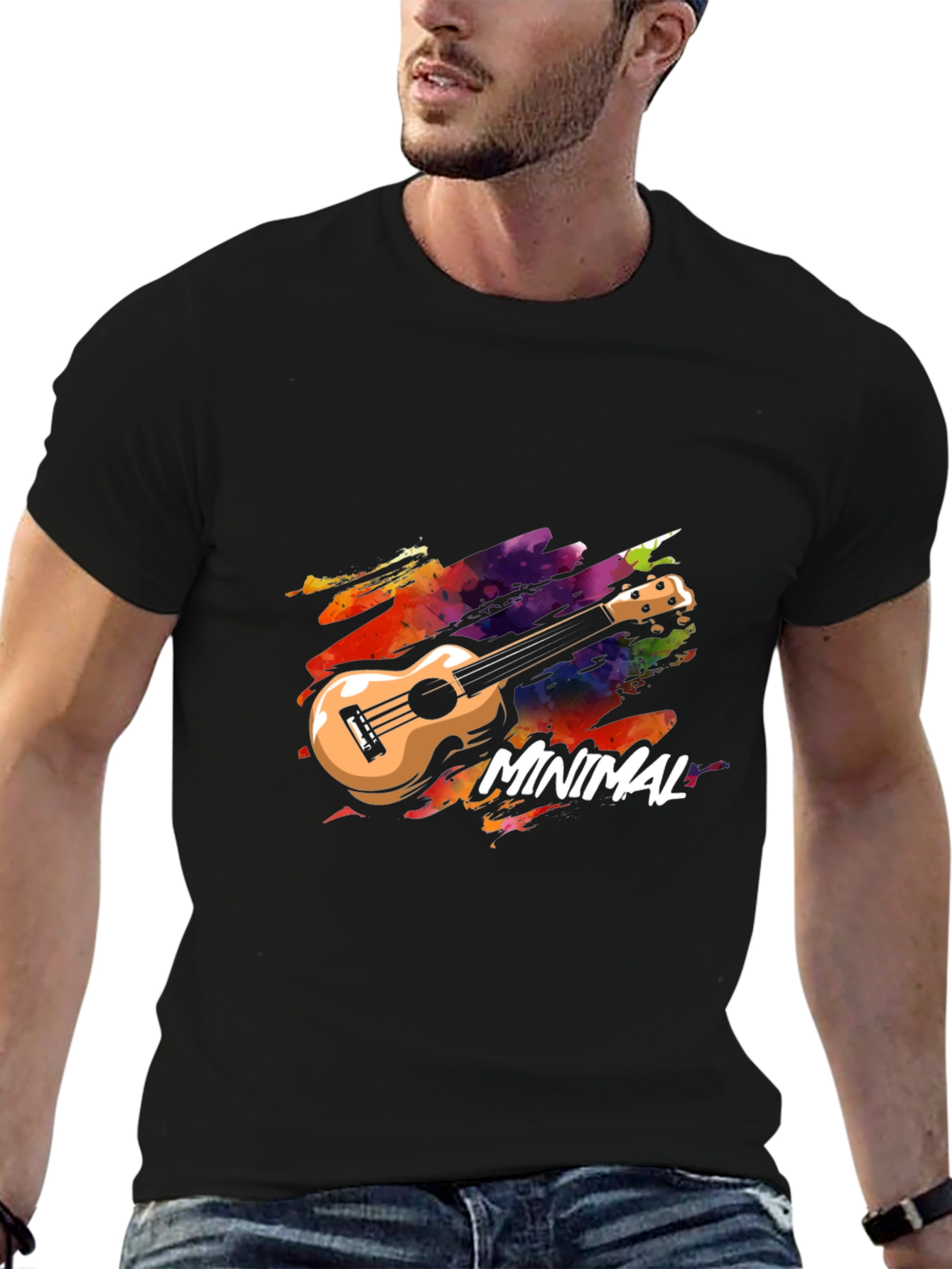 Minimal Ukulele Graphic T-Shirt - Music Lover Tee