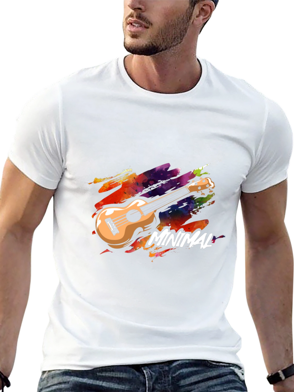 Minimal Ukulele Graphic T-Shirt - Music Lover Tee