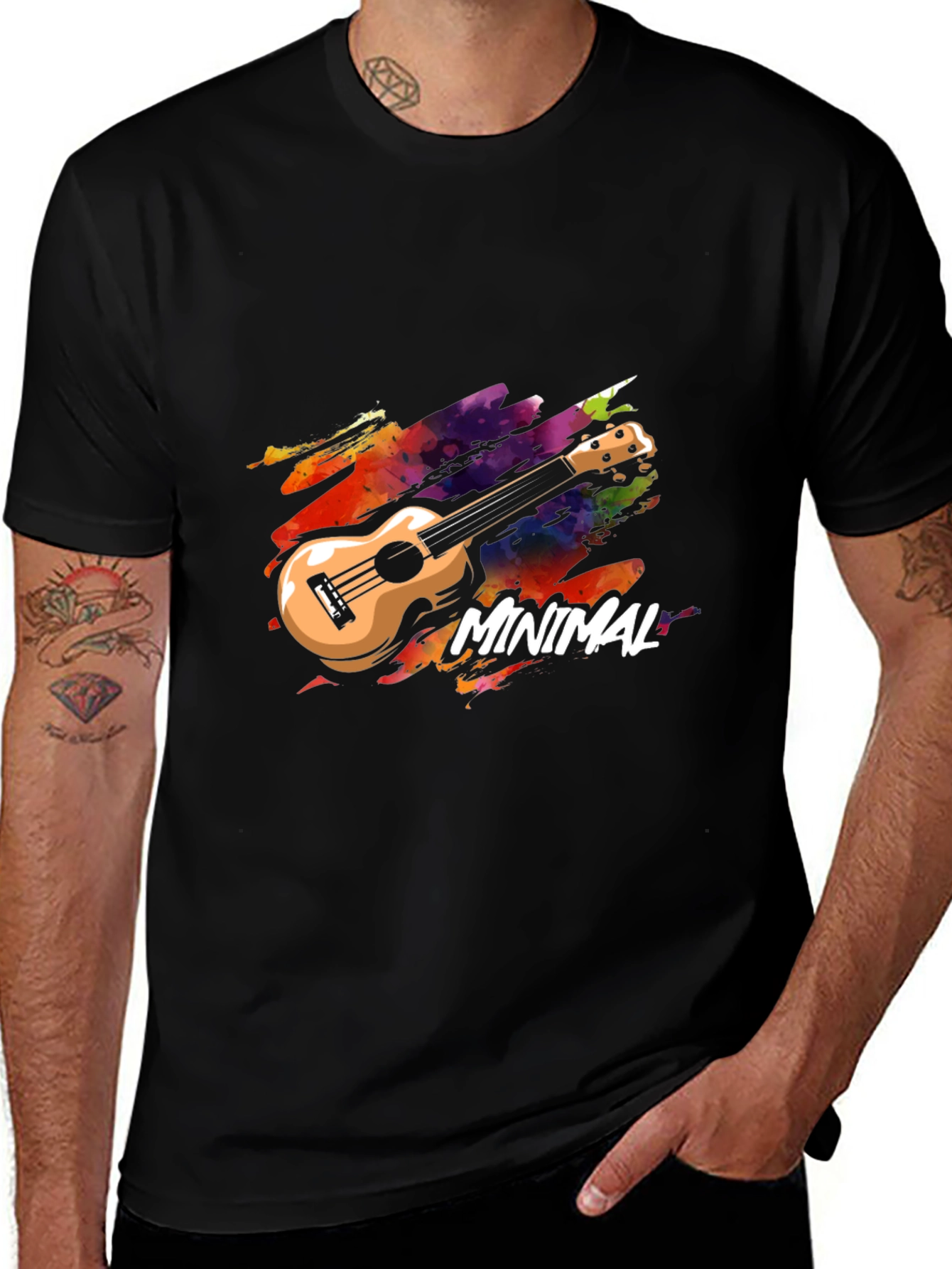 Minimal Ukulele Graphic T-Shirt - Music Lover Tee