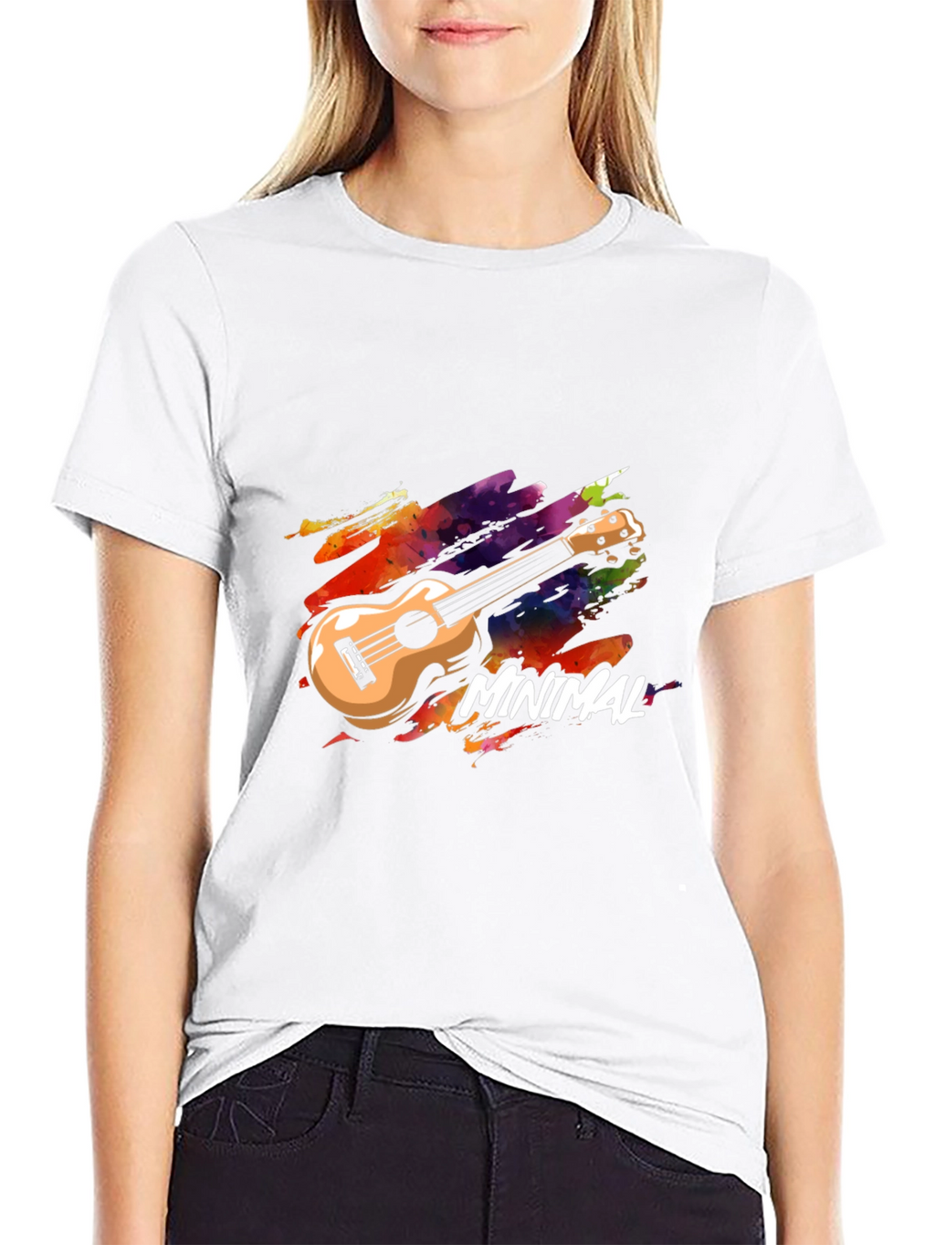 Minimal Ukulele Graphic T-Shirt - Music Lover Tee