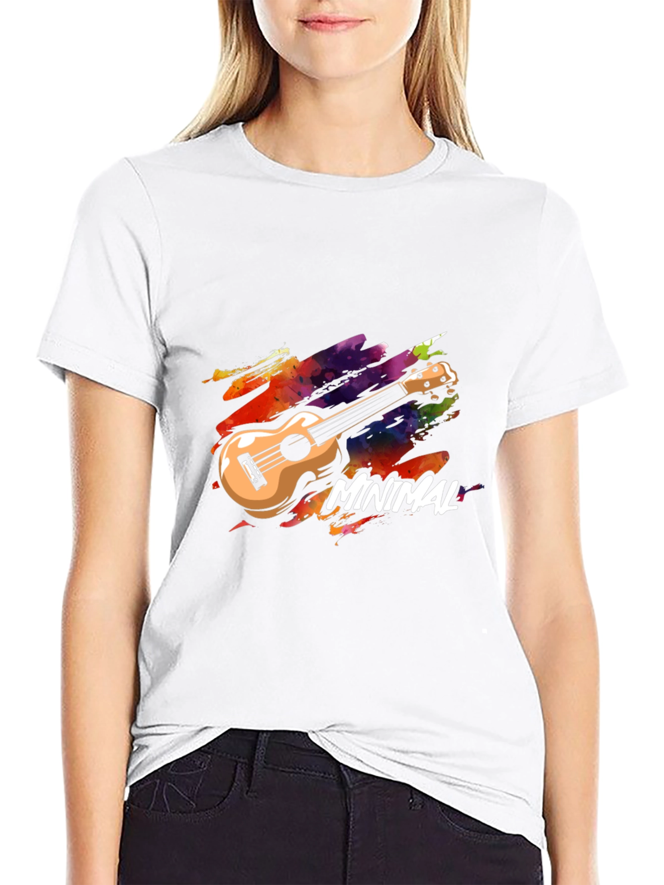 Minimal Ukulele Graphic T-Shirt - Music Lover Tee