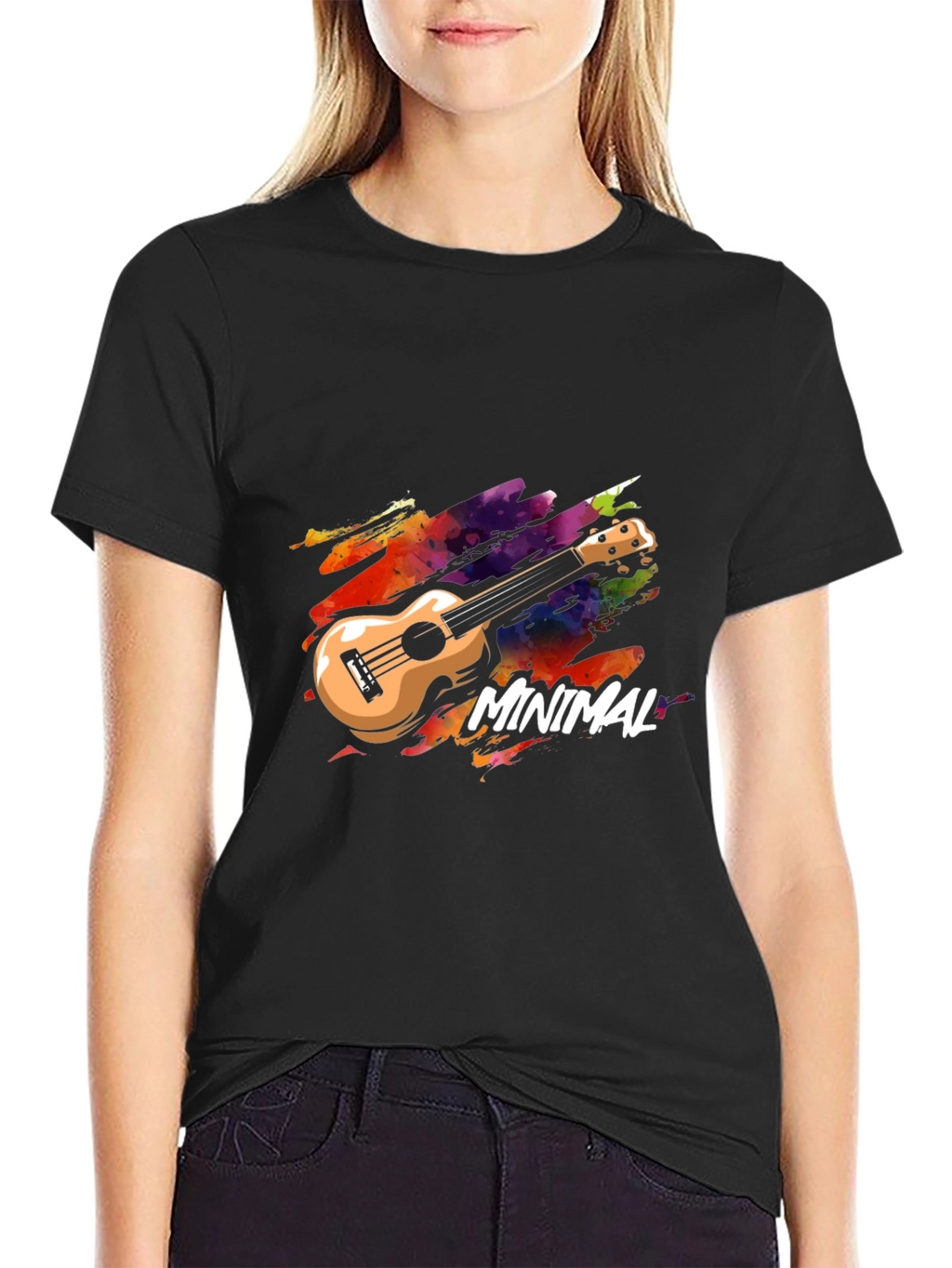 Minimal Ukulele Graphic T-Shirt - Music Lover Tee