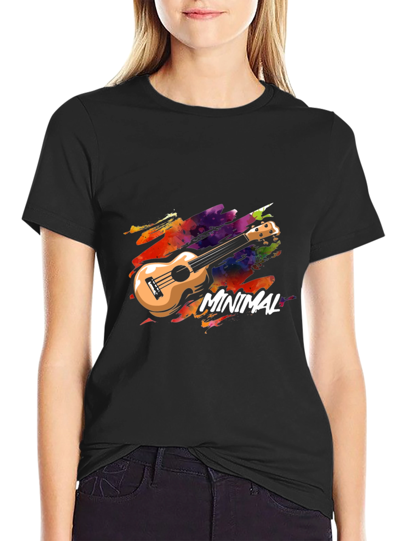Minimal Ukulele Graphic T-Shirt - Music Lover Tee