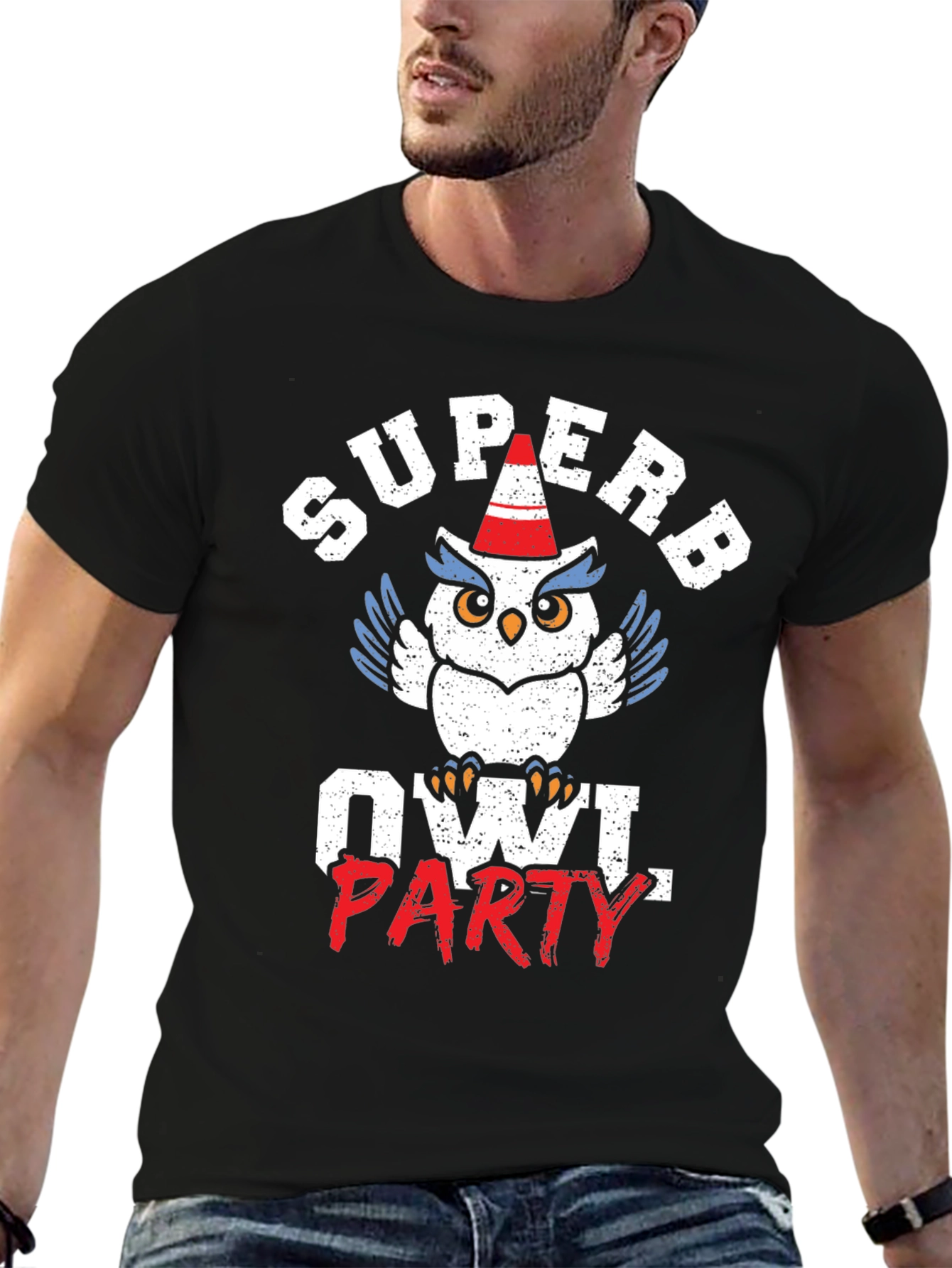 Superb Owl Party T-Shirt - Funny Animal Graphic Tee