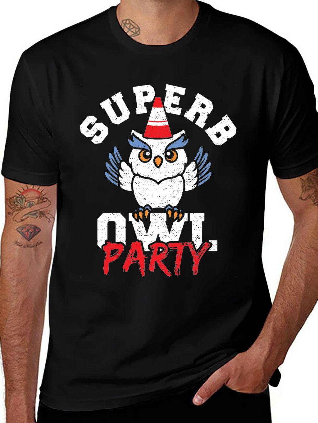 Superb Owl Party T-Shirt - Funny Animal Graphic Tee