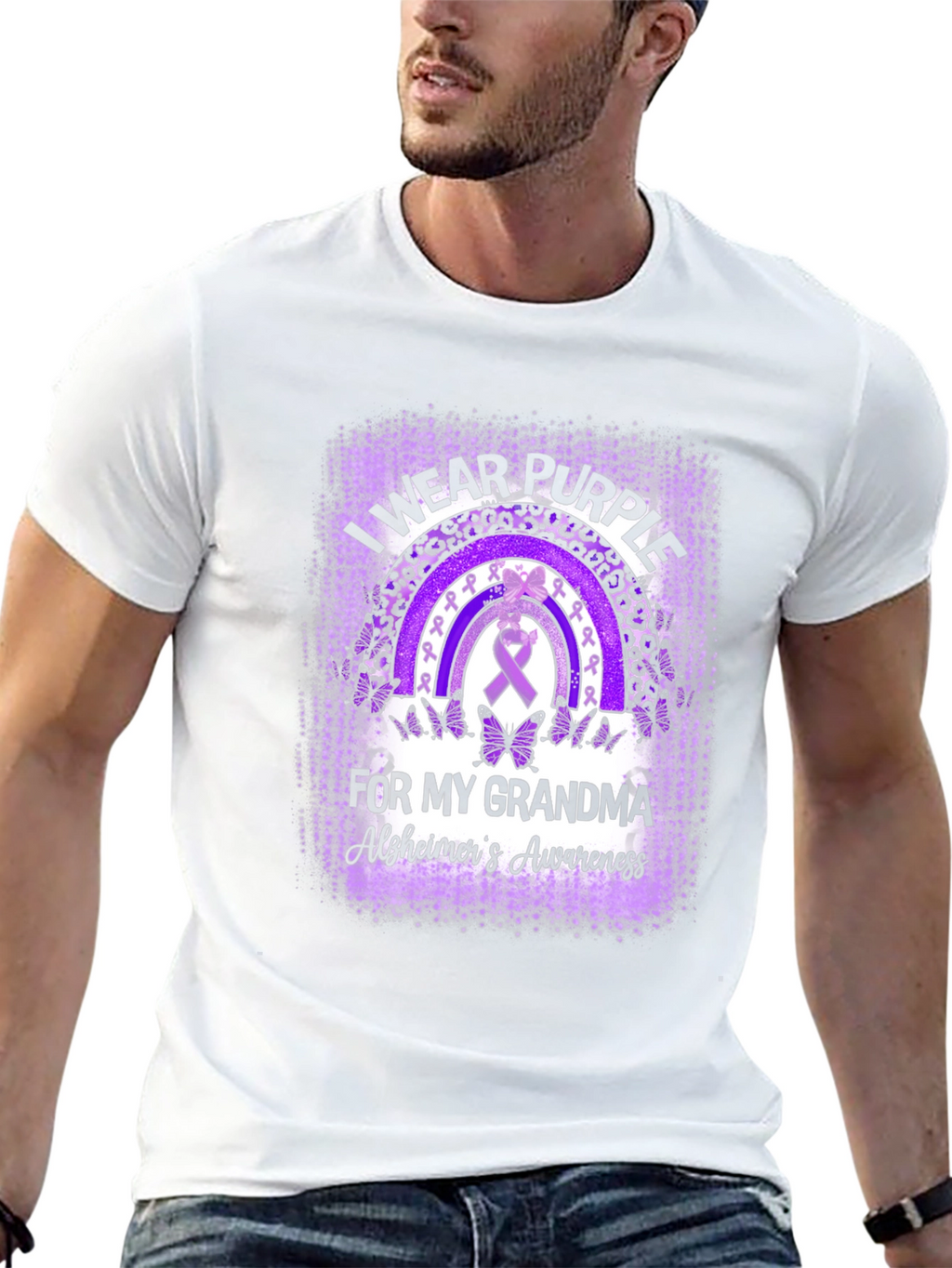 Purple Alzheimers Awareness Grandma T-Shirt