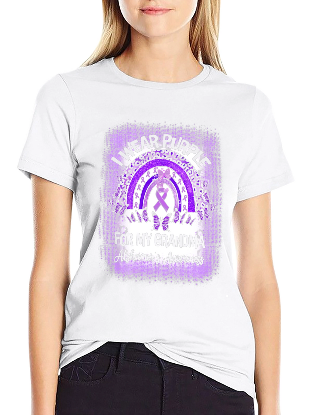 Purple Alzheimers Awareness Grandma T-Shirt