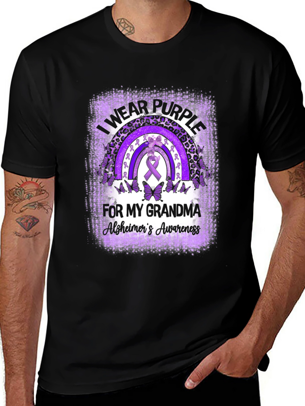 Purple Alzheimers Awareness Grandma T-Shirt