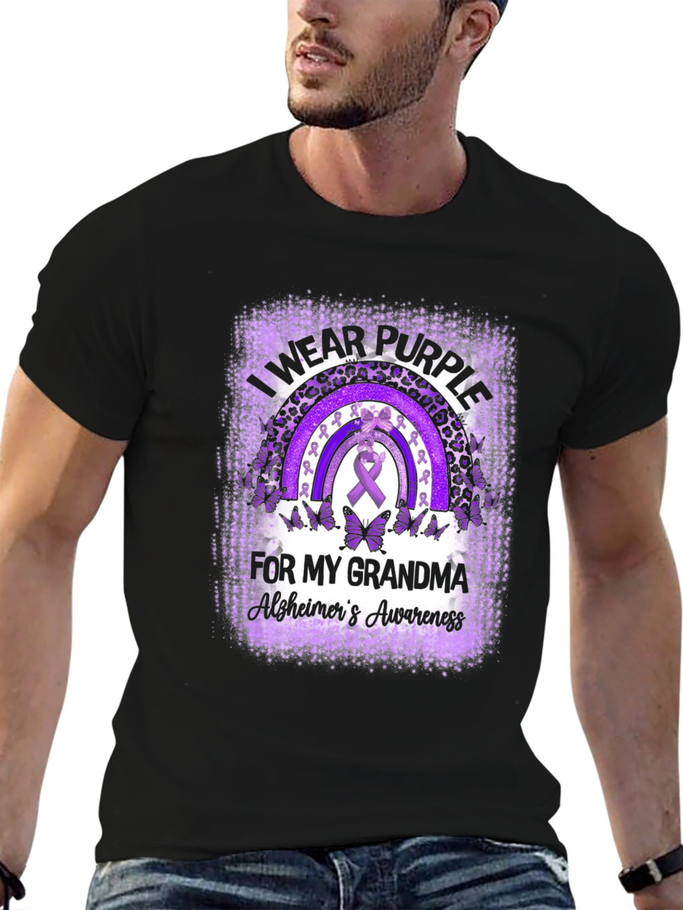 Purple Alzheimers Awareness Grandma T-Shirt