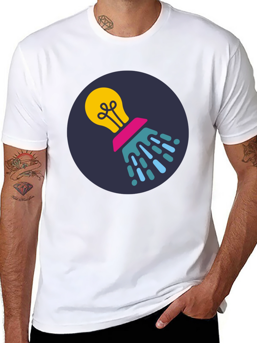 Creative Idea Lightbulb Black T-Shirt