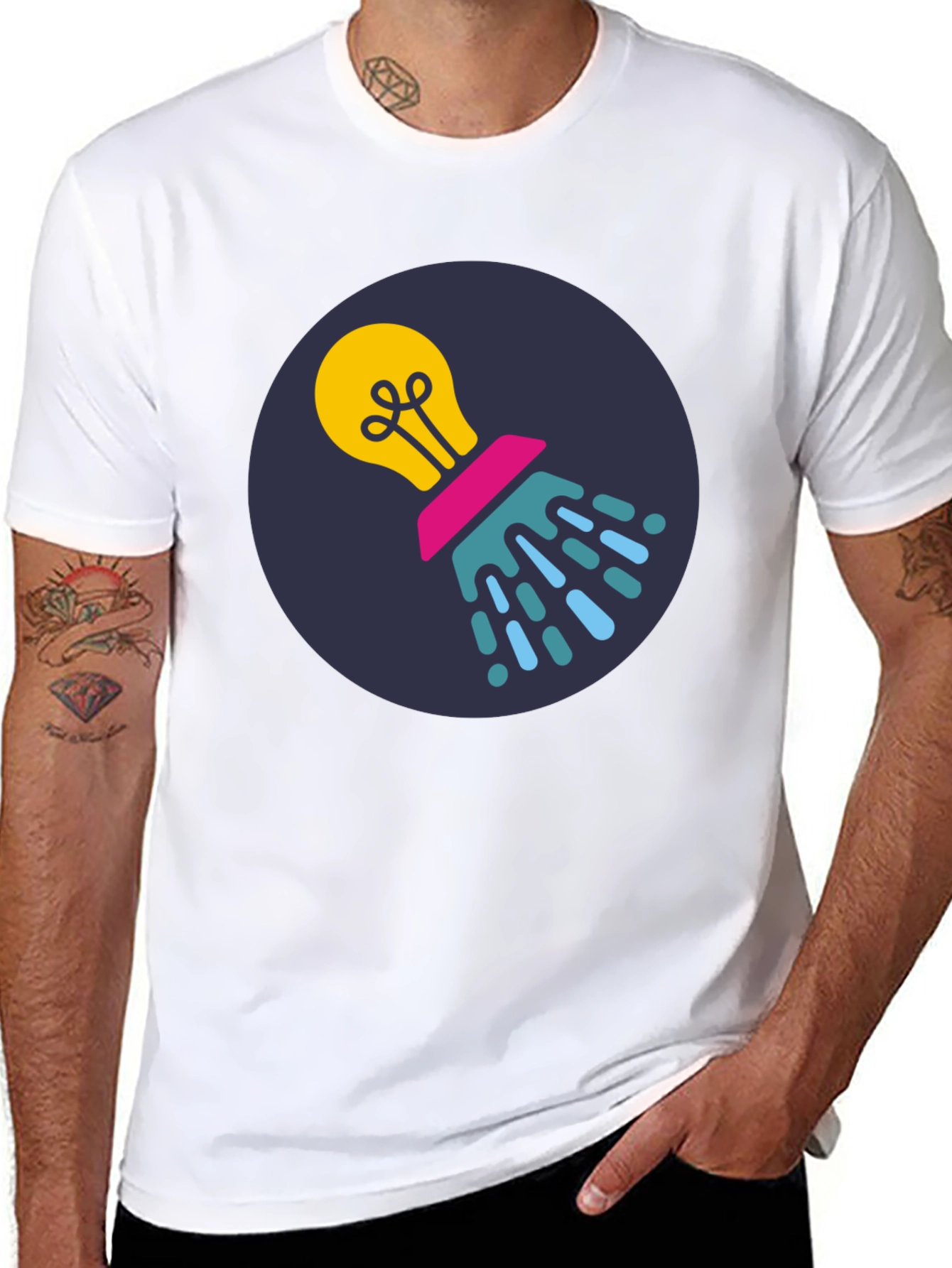 Creative Idea Lightbulb Black T-Shirt