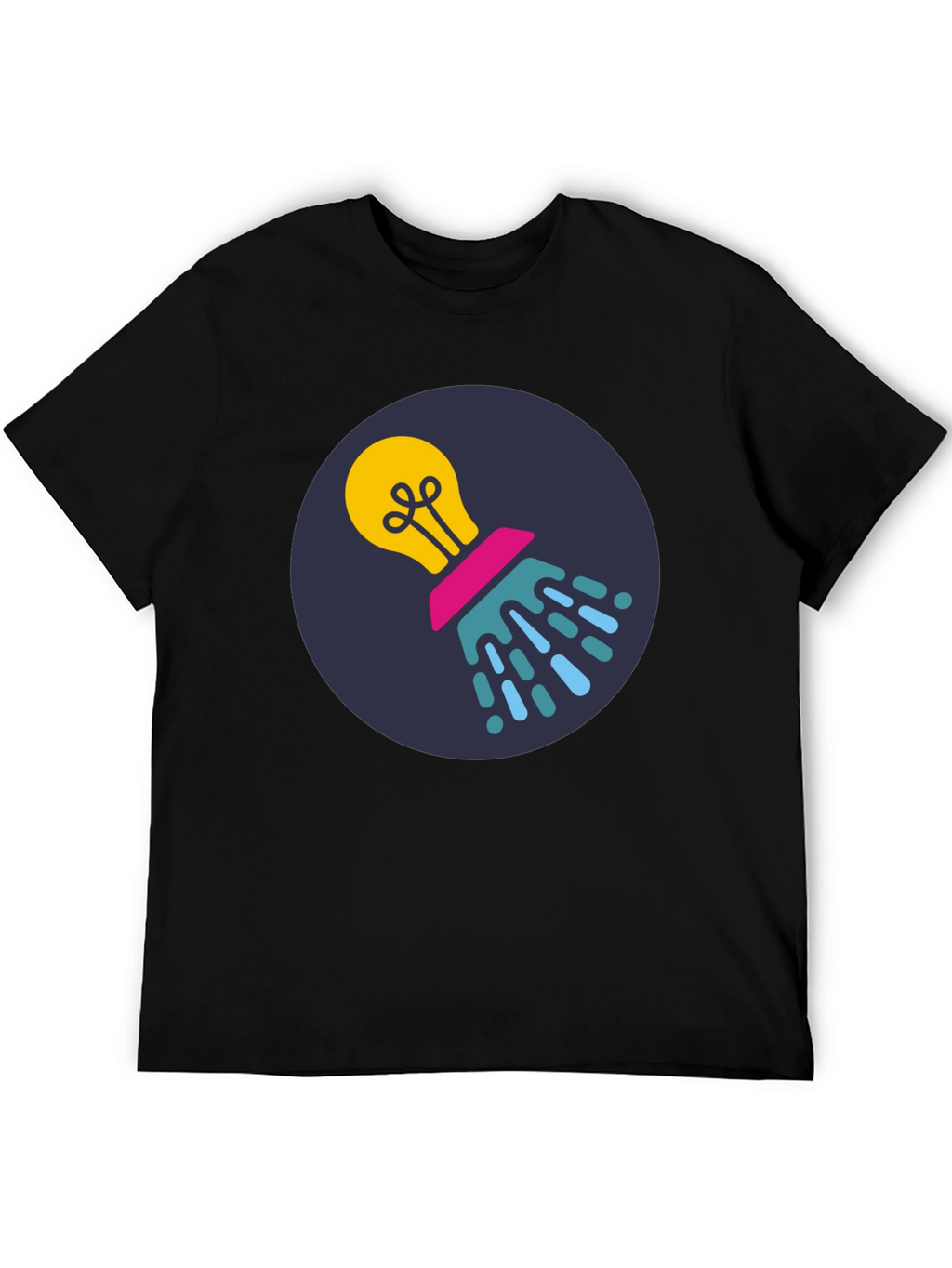 Creative Idea Lightbulb Black T-Shirt