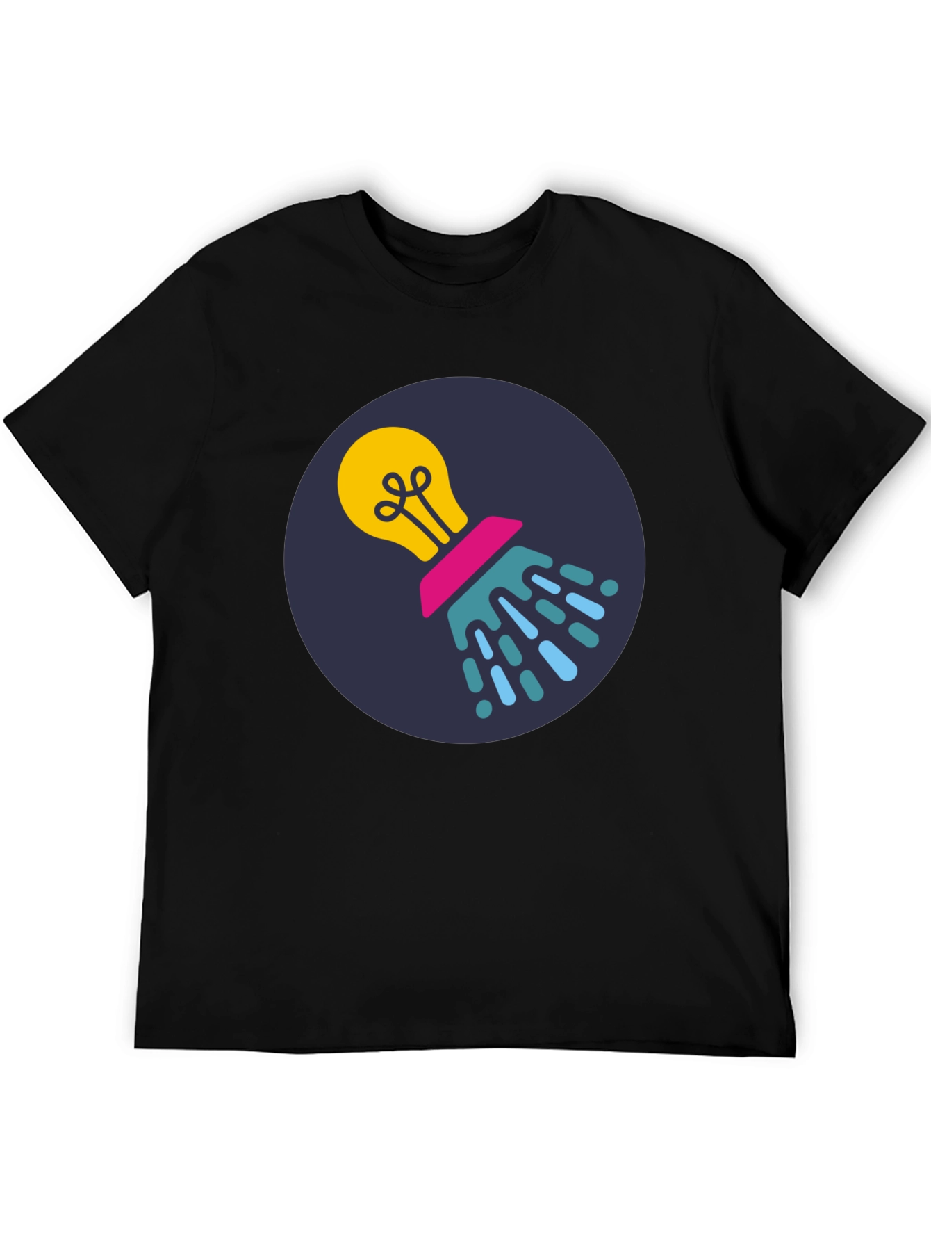 Creative Idea Lightbulb Black T-Shirt
