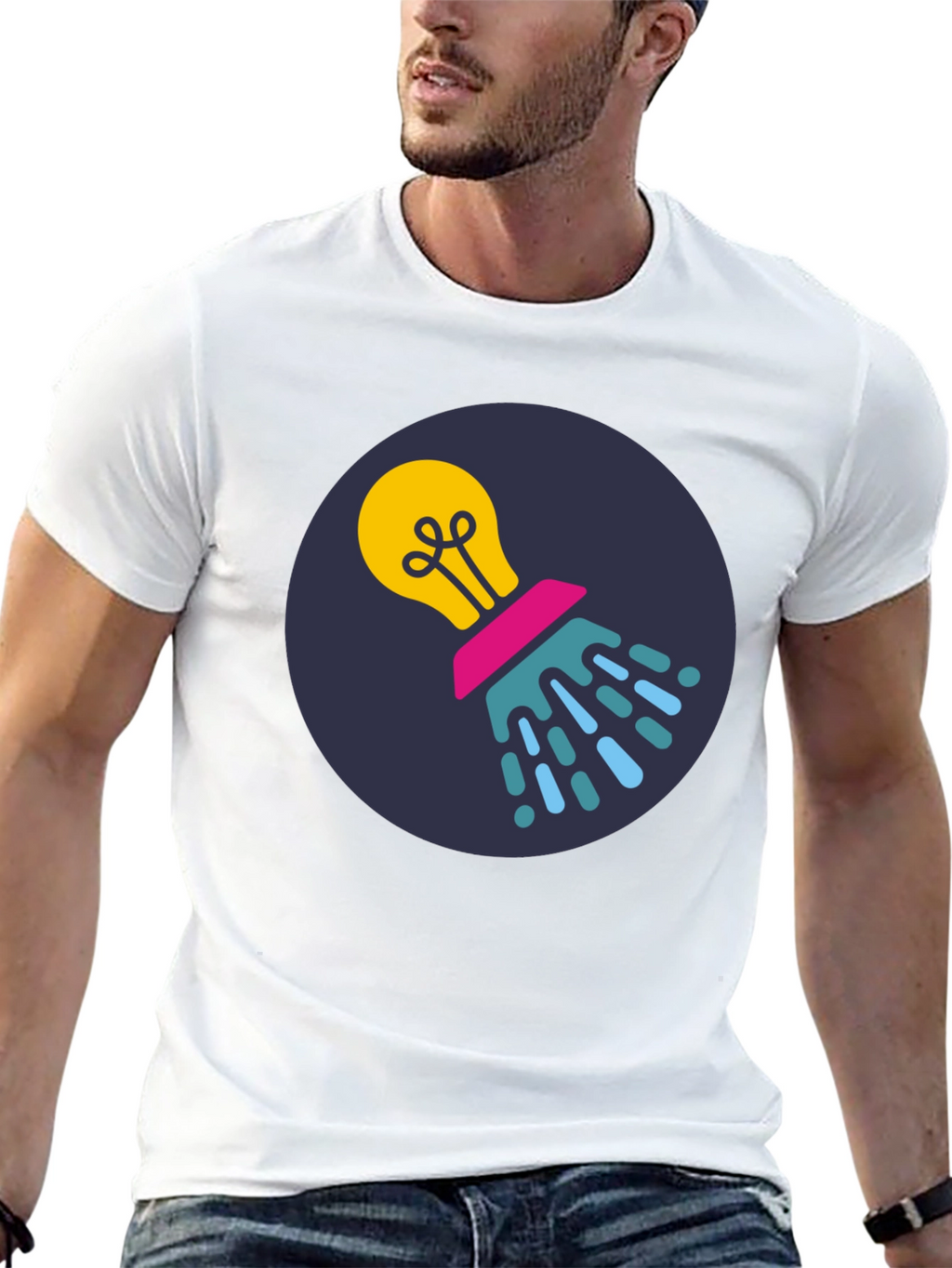 Creative Idea Lightbulb Black T-Shirt