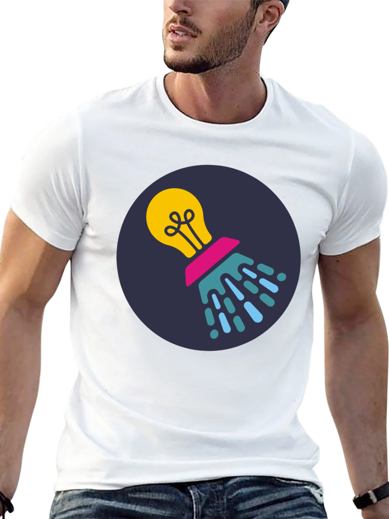 Creative Idea Lightbulb Black T-Shirt