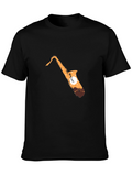 Saxophone Sunset Graphic T-Shirt - Stylish Music Lover Tee