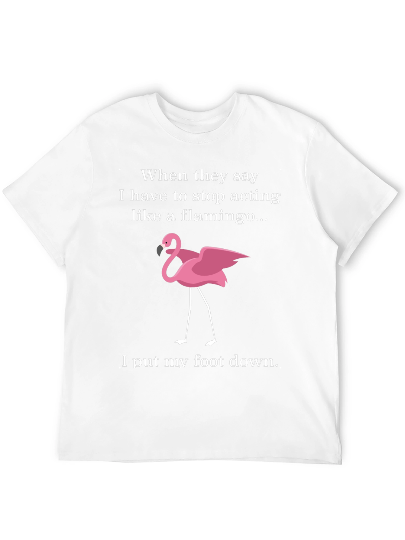 Funny Flamingo T-Shirt: I Put My Foot Down