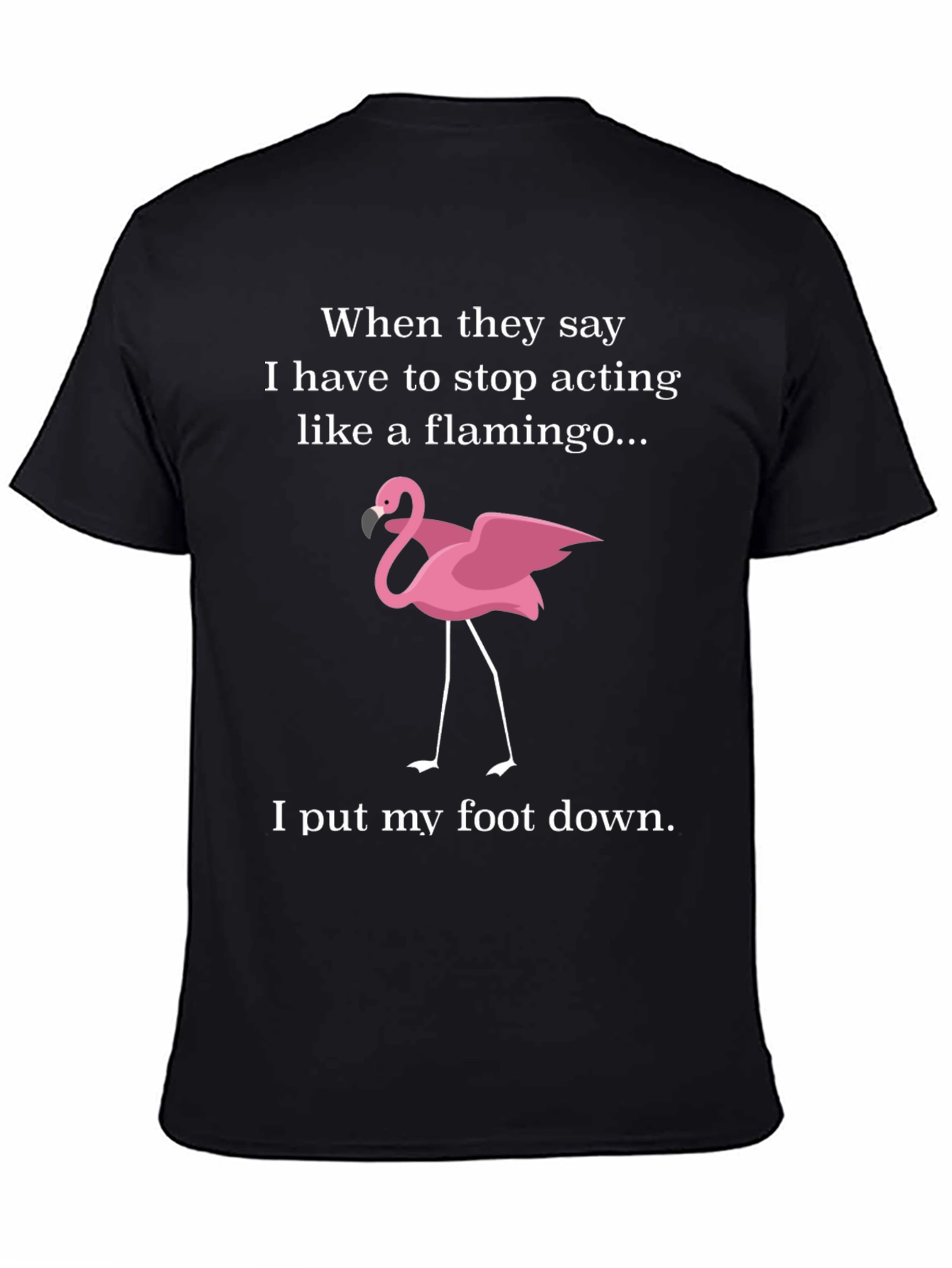 Funny Flamingo T-Shirt: I Put My Foot Down