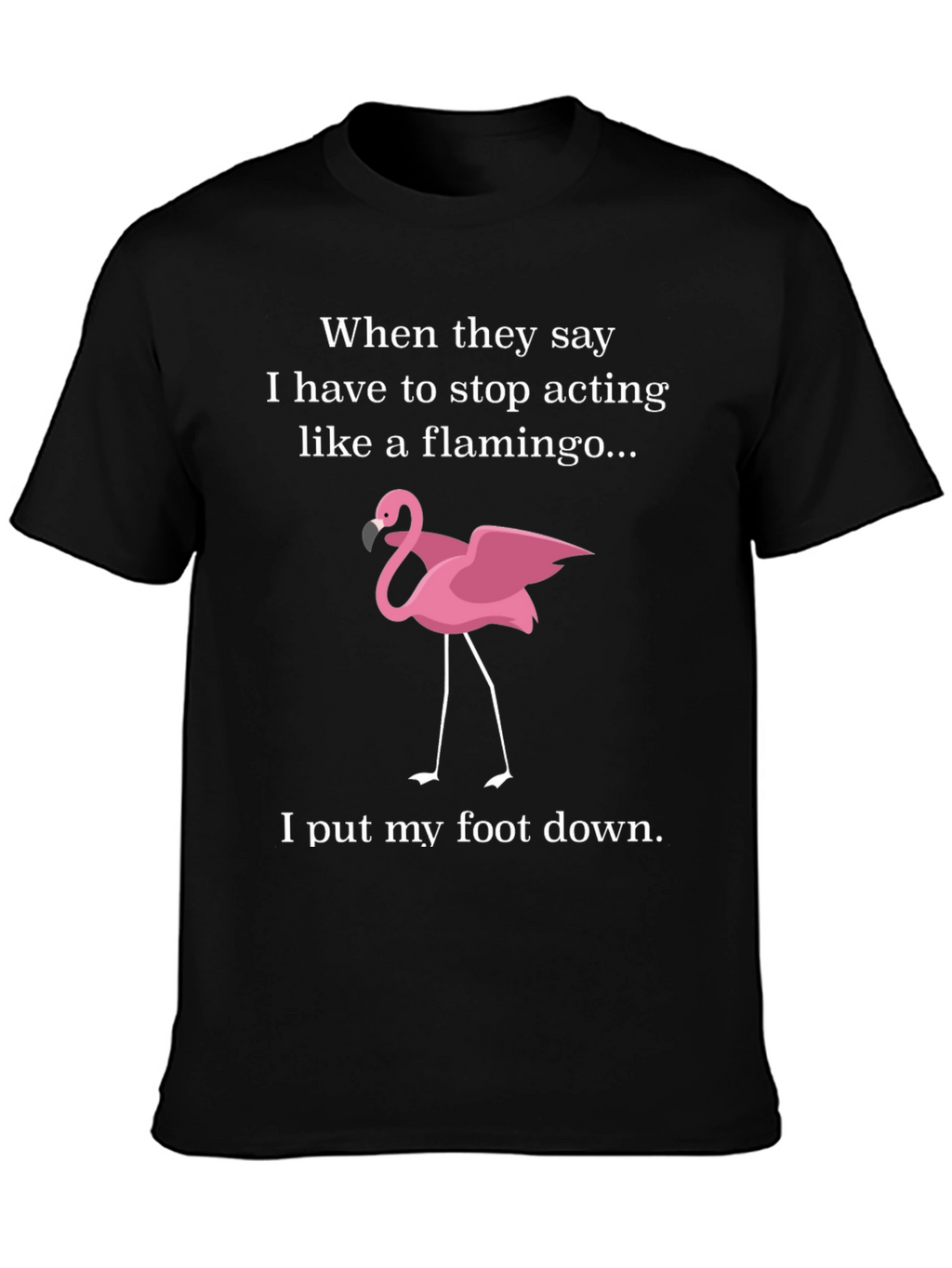 Funny Flamingo T-Shirt: I Put My Foot Down