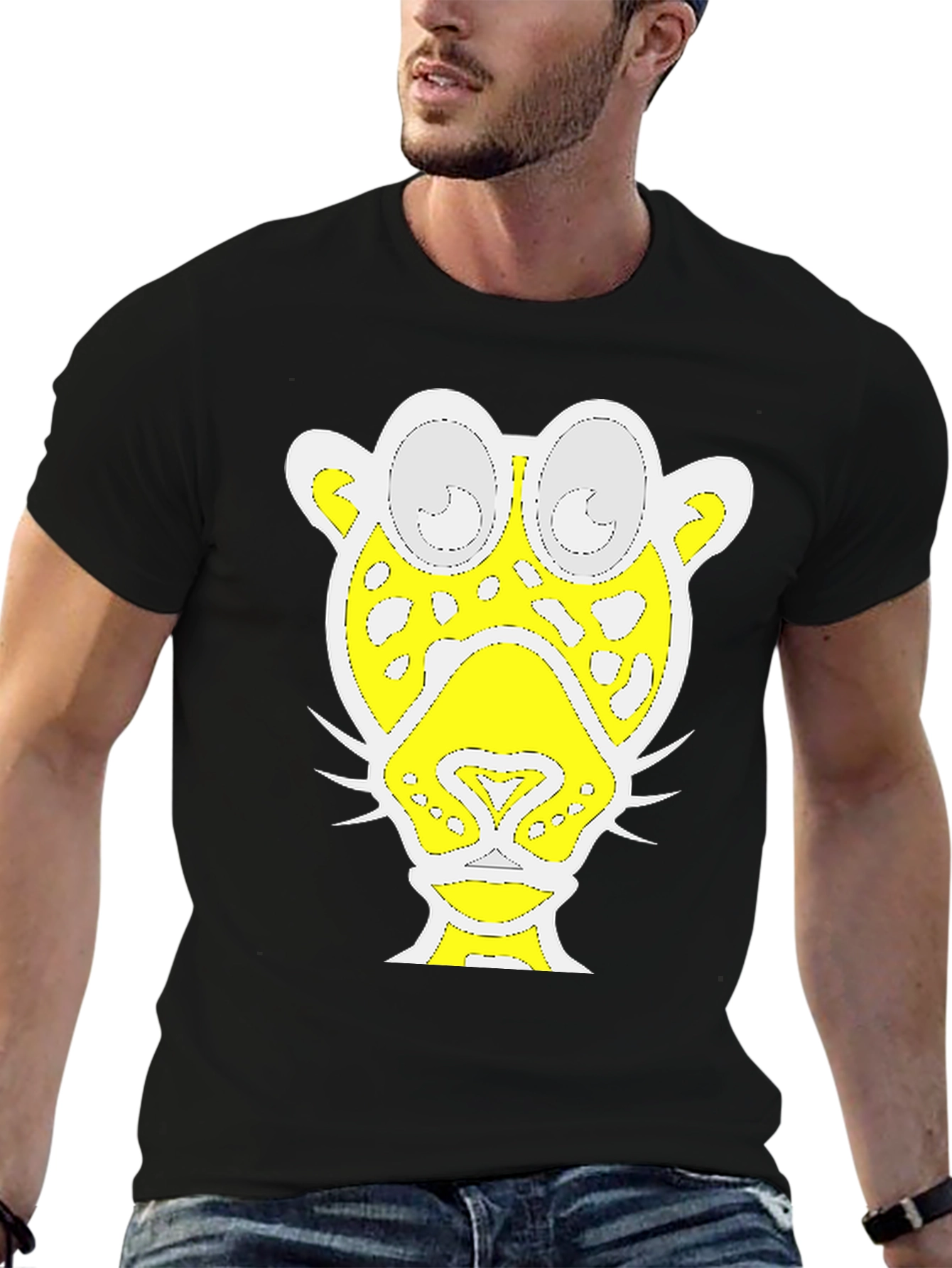 Abstract Jaguar Graphic Tee - Black