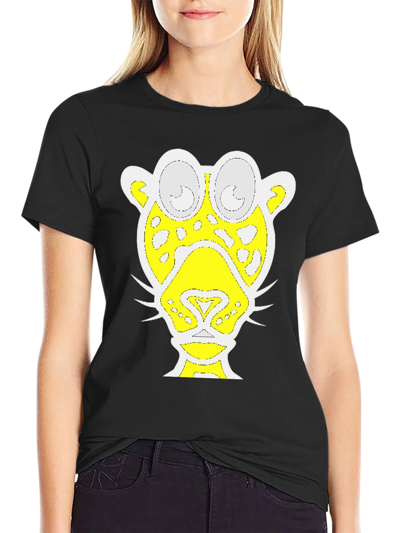 Abstract Jaguar Graphic Tee - Black