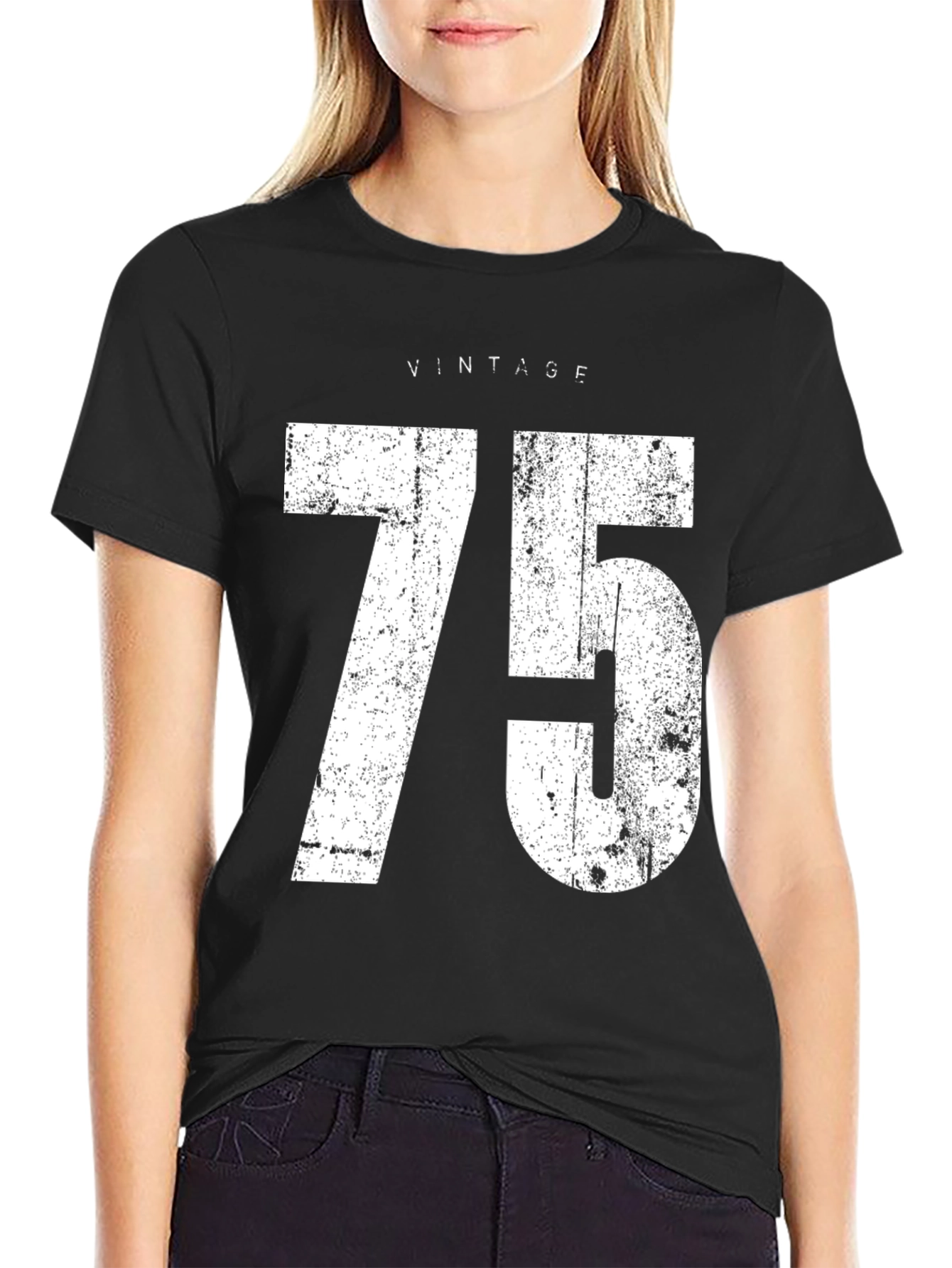 Vintage 75 Graphic Tee - Distressed Style
